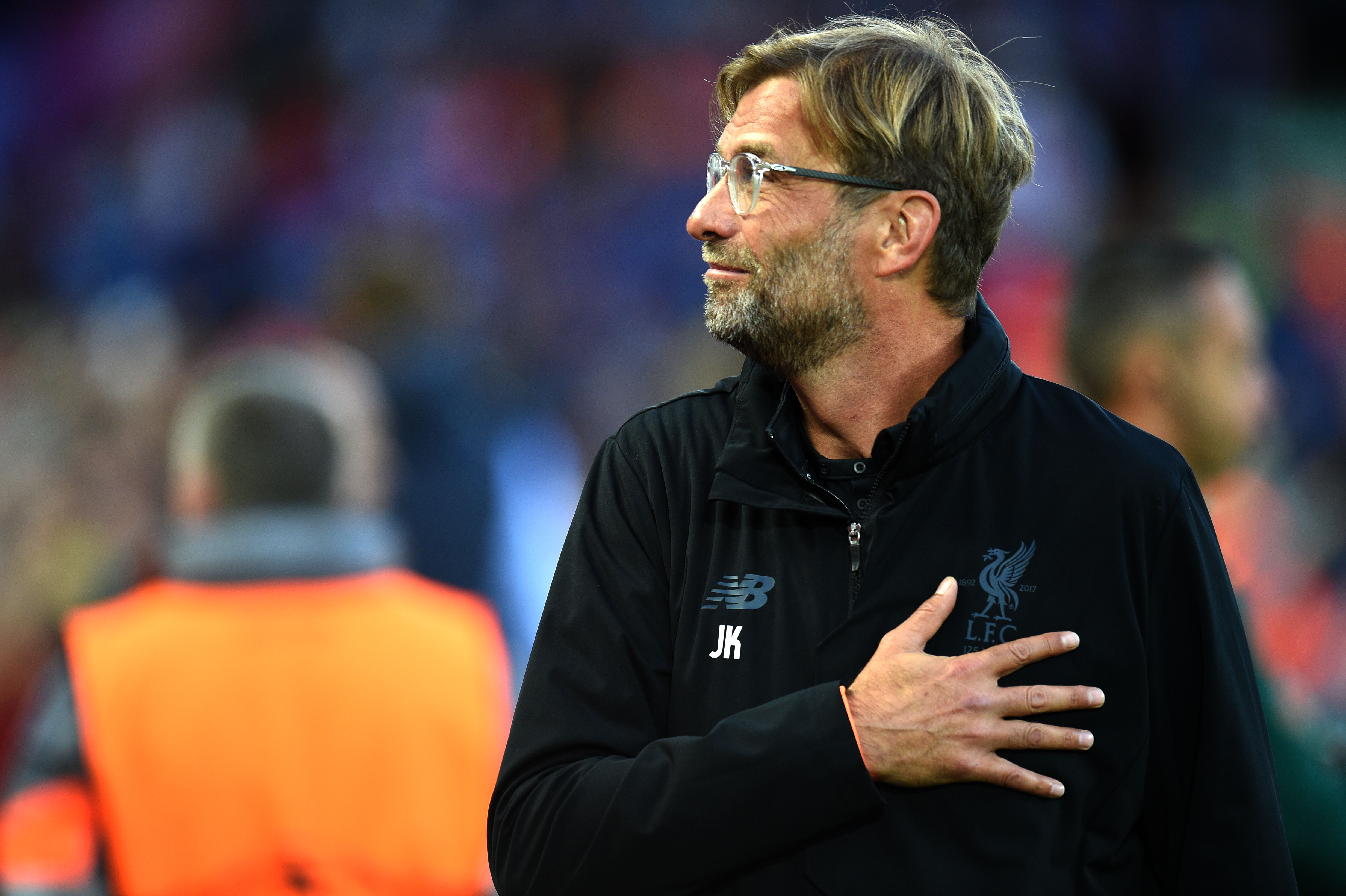 Liverpool's German manager Jurgen Klopp gestures  before the Champions League qualifier, second leg match between Liverpool and Hoffenheim at Anfield stadium in Liverpool on August 23, 2017. / AFP PHOTO / Oli SCARFF        (Photo credit should read OLI SCARFF/AFP/Getty Images)