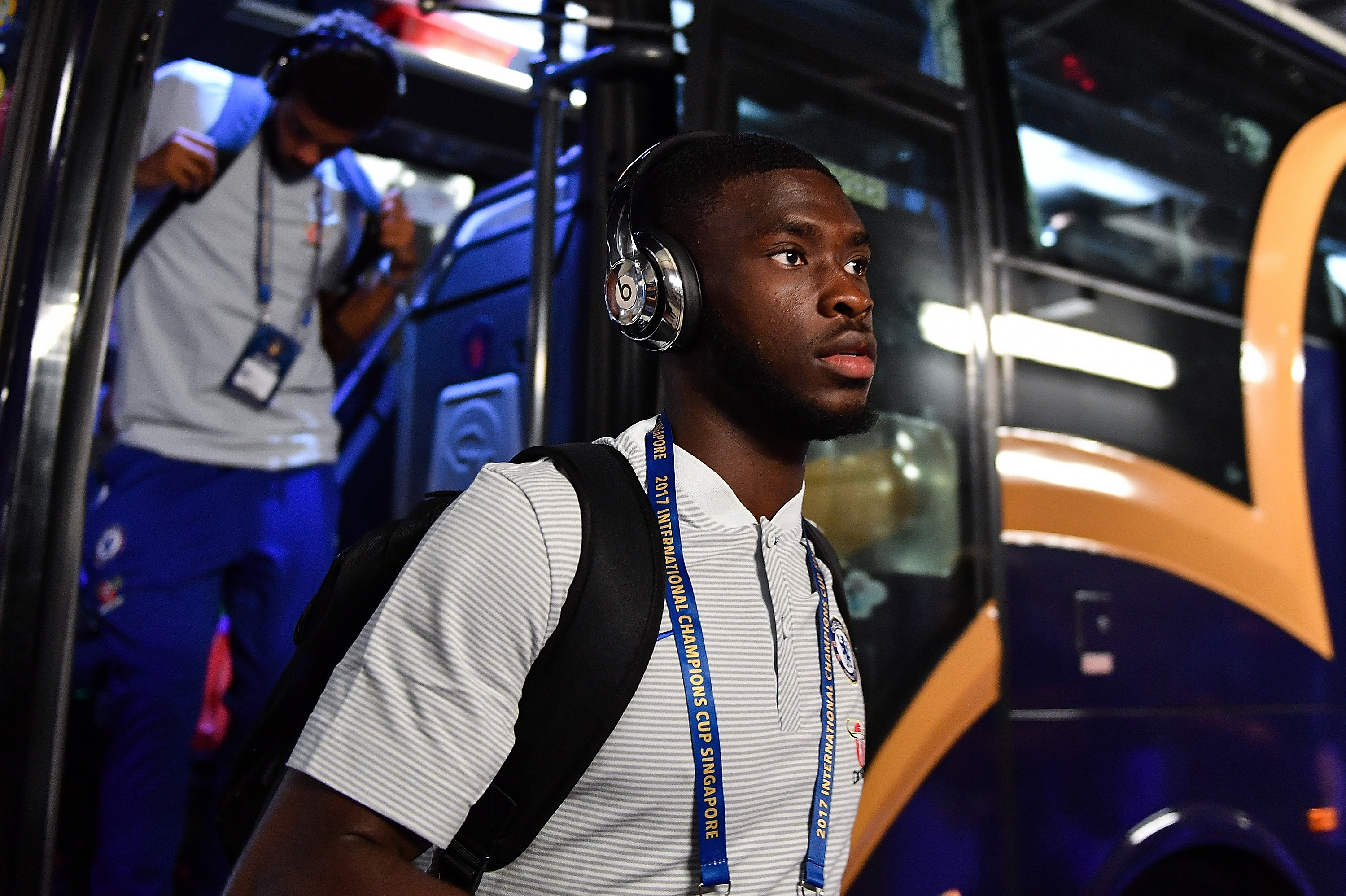 SINGAPORE - JULY 29: Fikayo Tomori of Chelsea FC arrives during the International Champions Cup match between FC Internazionale and Chelsea FC at National Stadium on July 29, 2017 in Singapore.  (Photo by Thananuwat Srirasant/Getty Images  for ICC)