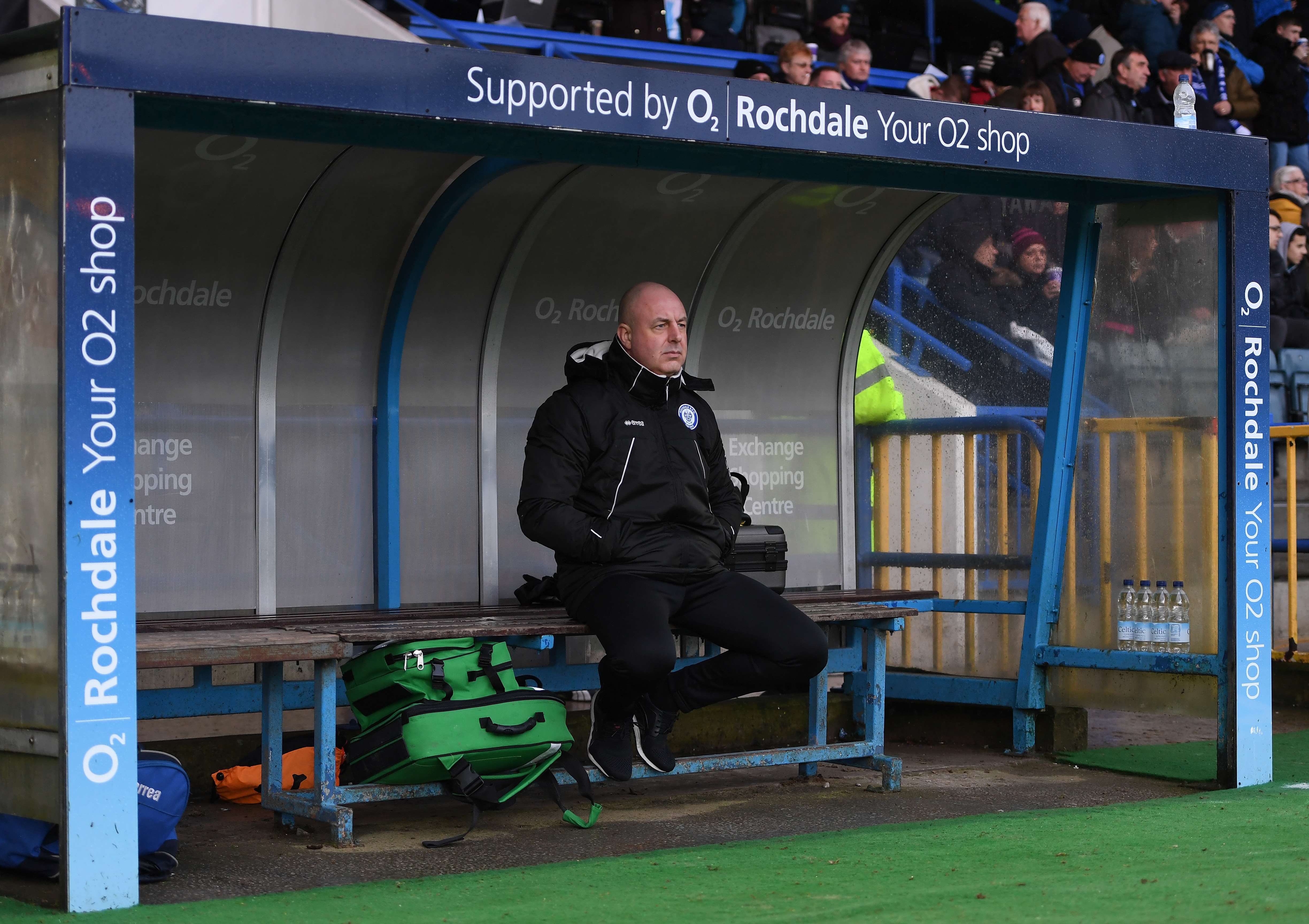 ROCHDALE, ENGLAND - JANUARY 28:  Keith Hill, manager of Rochdale looks on prior to the Emirates FA Cup Fourth Round match between Rochdale and Huddersfield Town at Spotland Stadium on January 28, 2017 in Rochdale, England.  (Photo by Gareth Copley/Getty Images)