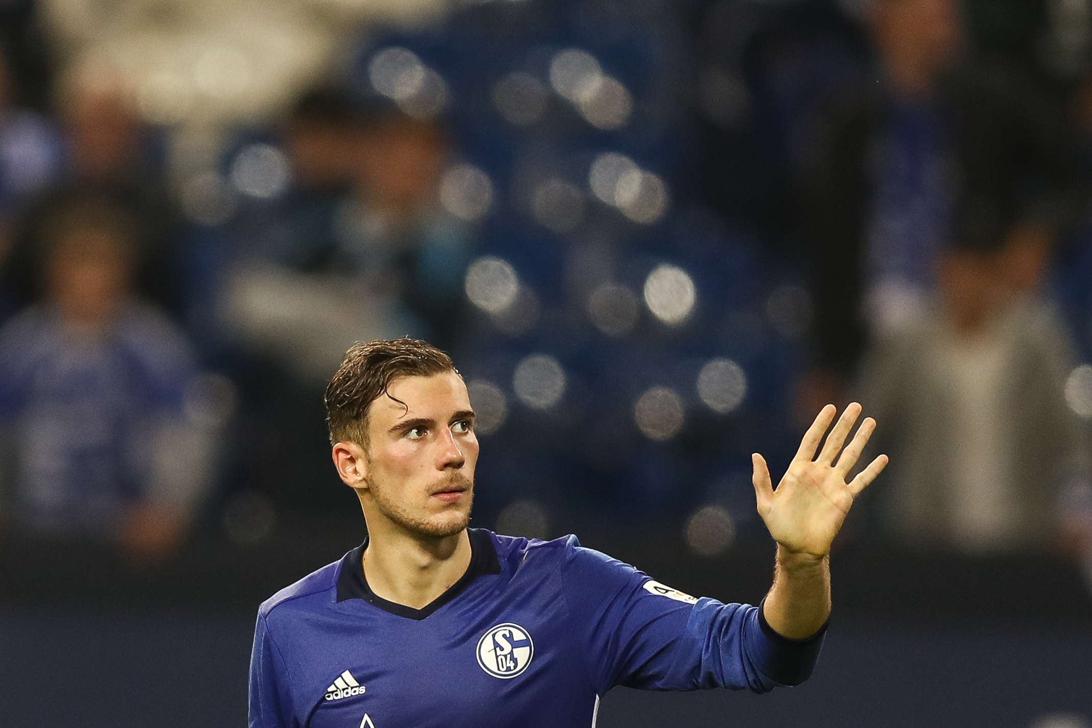 GELSENKIRCHEN, GERMANY - SEPTEMBER 29: Leon Goretzka of Schalke reacts after the Bundesliga match between FC Schalke 04 and Bayer 04 Leverkusen at Veltins-Arena on September 29, 2017 in Gelsenkirchen, Germany. (Photo by Maja Hitij/Bongarts/Getty Images)