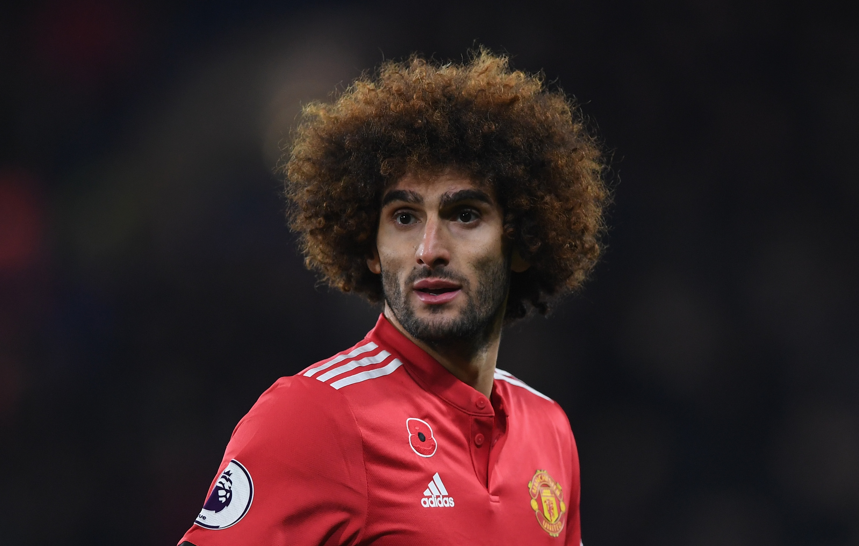 LONDON, ENGLAND - NOVEMBER 05:  Marouane Fellaini of Manchester United during the Premier League match between Chelsea and Manchester United at Stamford Bridge on November 5, 2017 in London, England.  (Photo by Shaun Botterill/Getty Images)