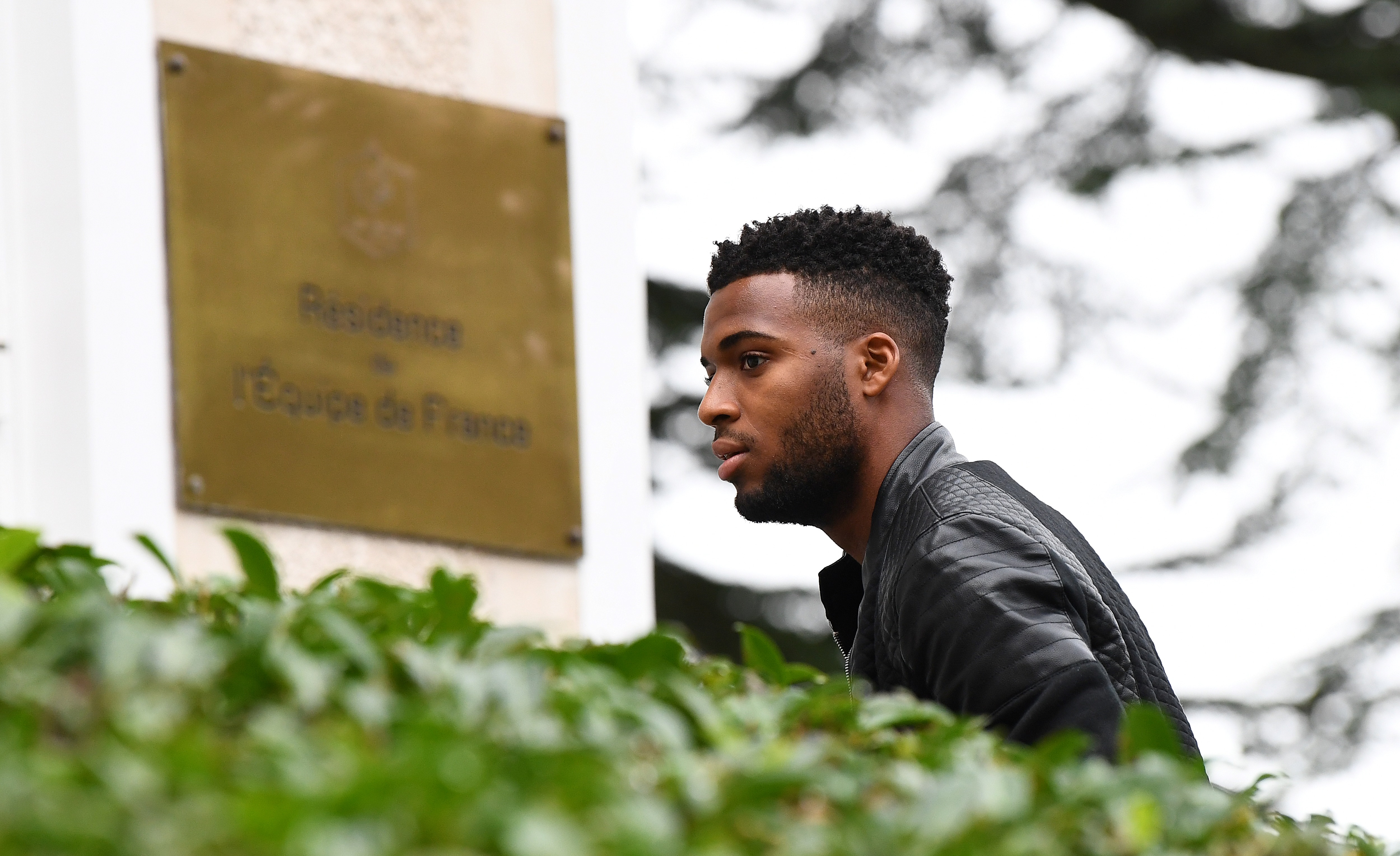 France's forward Thomas Lemar arrives in Clairefontaine-en-Yvelines on October 2, 2017, to take part in the team's upcoming preparation for the FIFA World Cup 2018 qualifying football matches.  / AFP PHOTO / FRANCK FIFE        (Photo credit should read FRANCK FIFE/AFP/Getty Images)