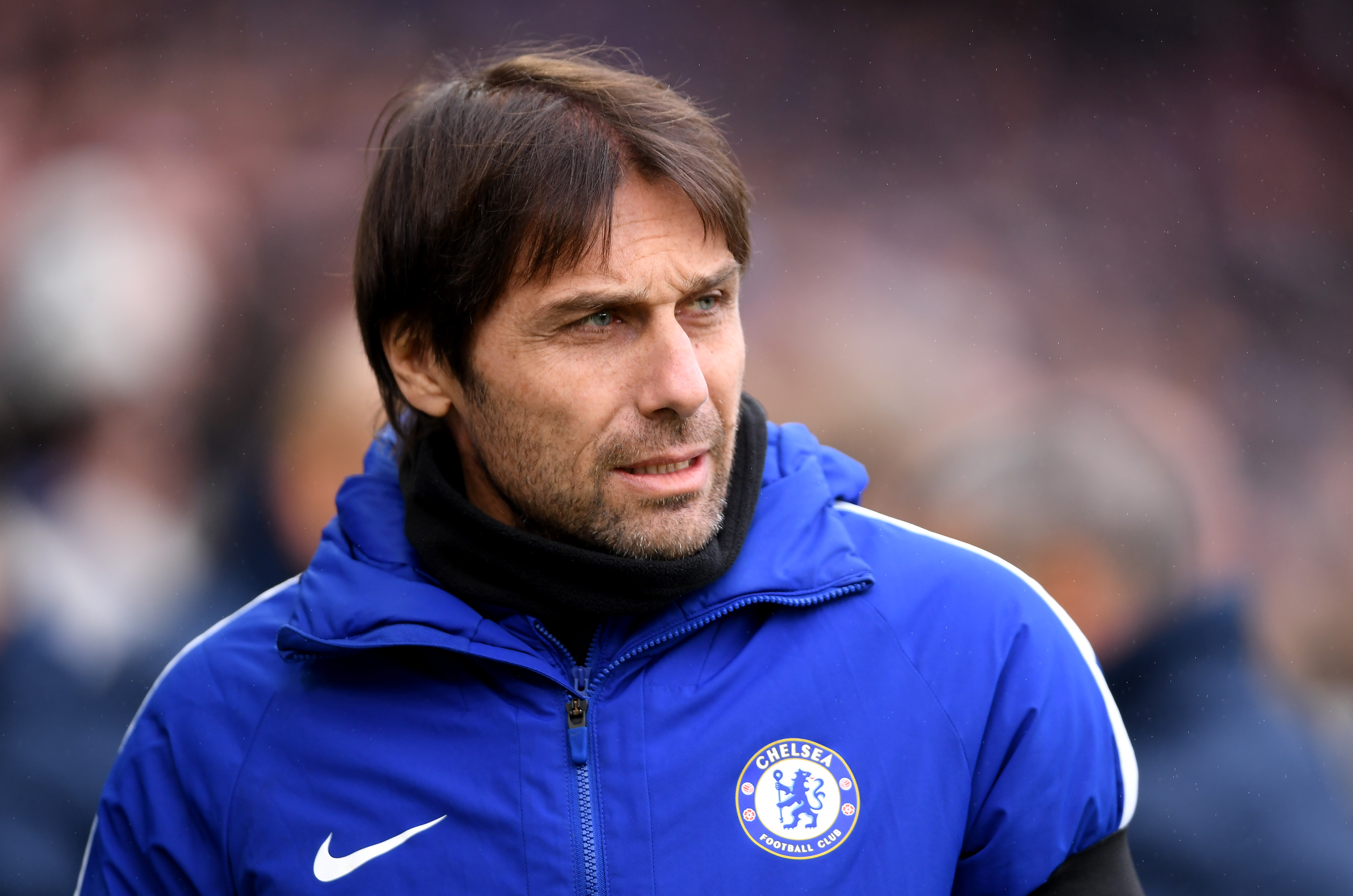 BRIGHTON, ENGLAND - JANUARY 20:  Antonio Conte, Manager of Chelsea looks on prior to the Premier League match between Brighton and Hove Albion and Chelsea at Amex Stadium on January 20, 2018 in Brighton, England.  (Photo by Mike Hewitt/Getty Images)