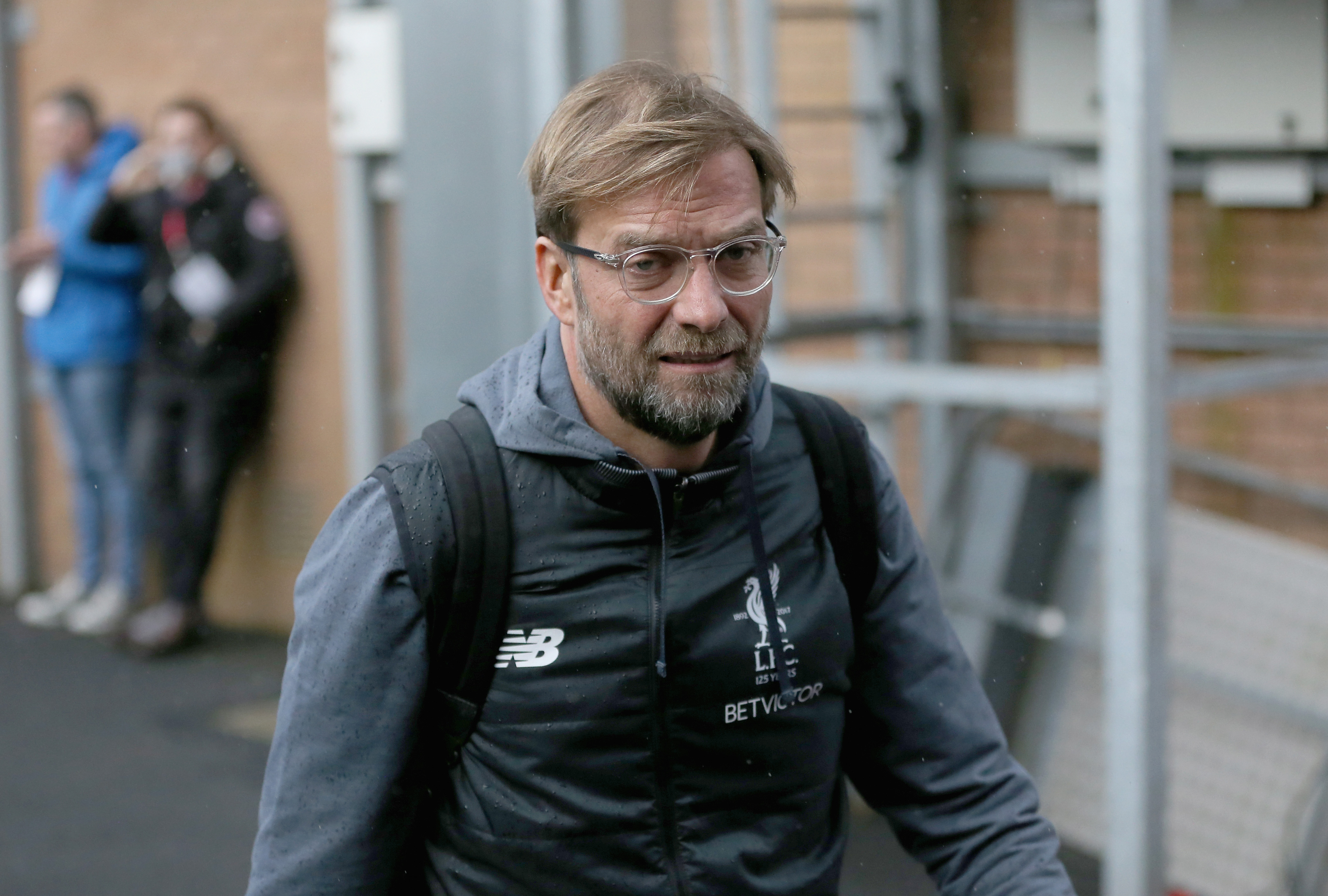 BURNLEY, ENGLAND - JANUARY 01:  Jurgen Klopp, Manager of Liverpool arrives at the stadium prior to the Premier League match between Burnley and Liverpool at Turf Moor on January 1, 2018 in Burnley, England.  (Photo by Nigel Roddis/Getty Images)