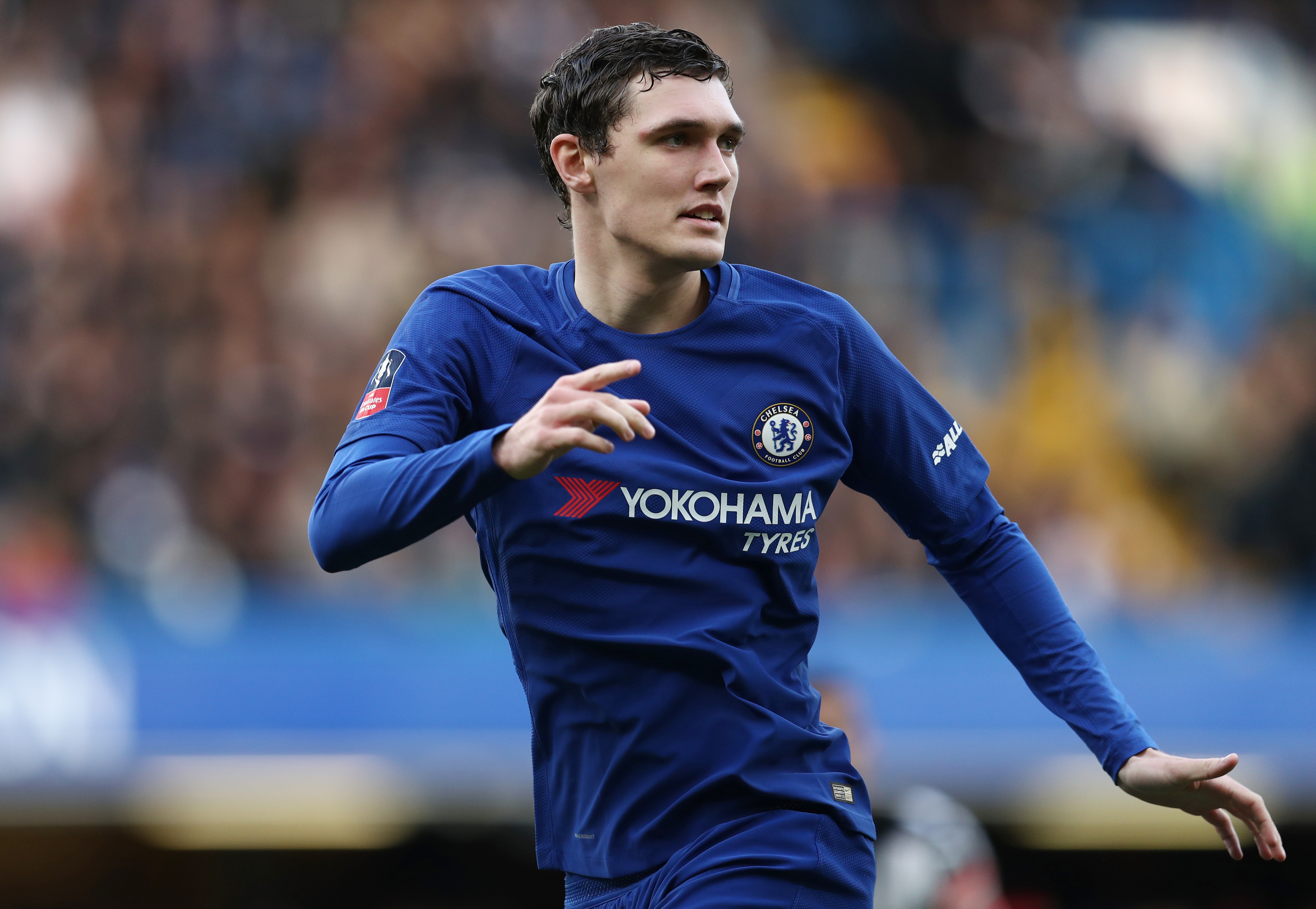 LONDON, ENGLAND - JANUARY 28: Andreas Christensen of Chelsea during the Emirates FA Cup Fourth Round match between Chelsea and Newcastle United on January 28, 2018 in London, United Kingdom. (Photo by Catherine Ivill/Getty Images)