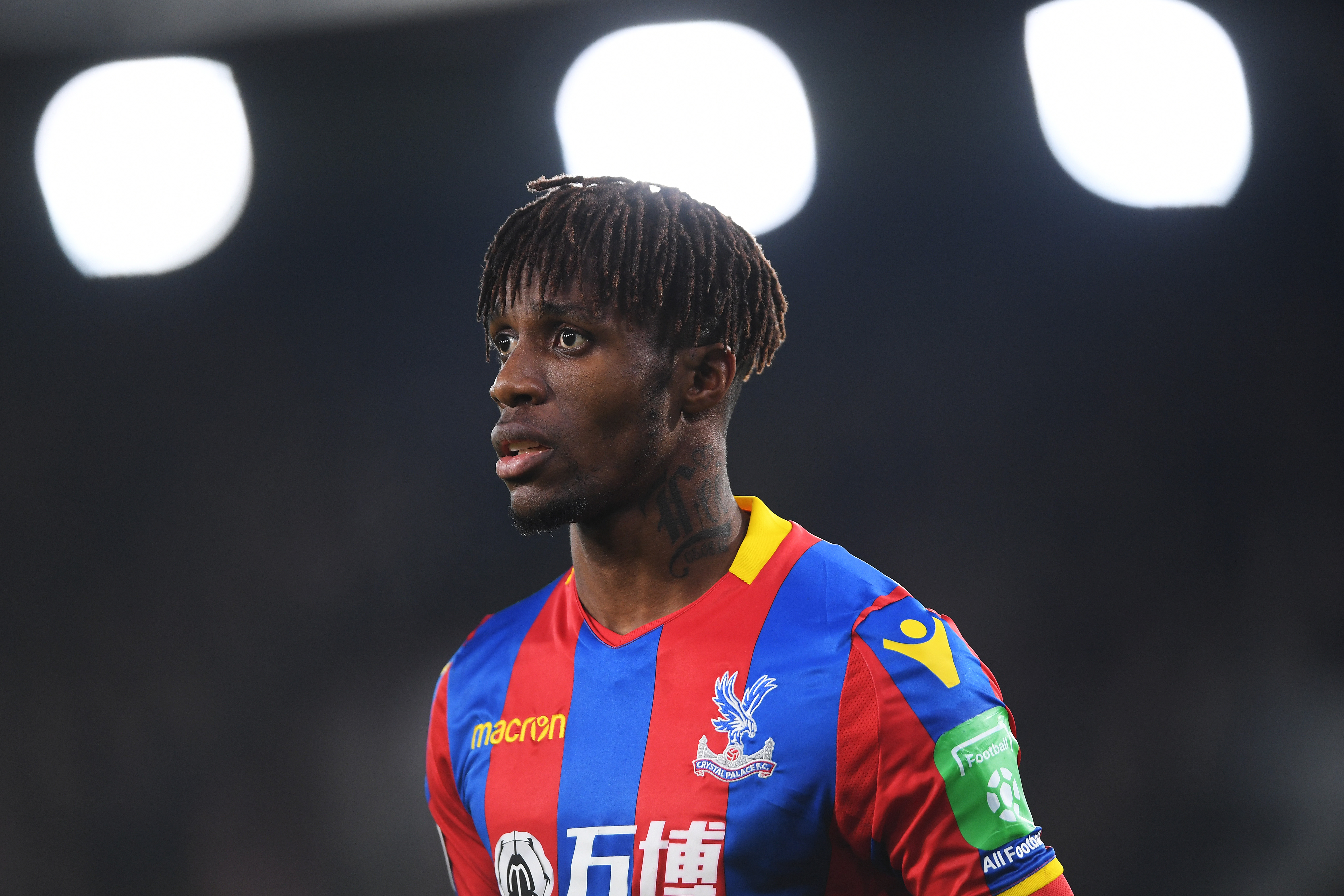 LONDON, ENGLAND - JANUARY 13:  Wilfried Zaha of Crystal Palace looks on during the Premier League match between Crystal Palace and Burnley at Selhurst Park on January 13, 2018 in London, England.  (Photo by Mike Hewitt/Getty Images)