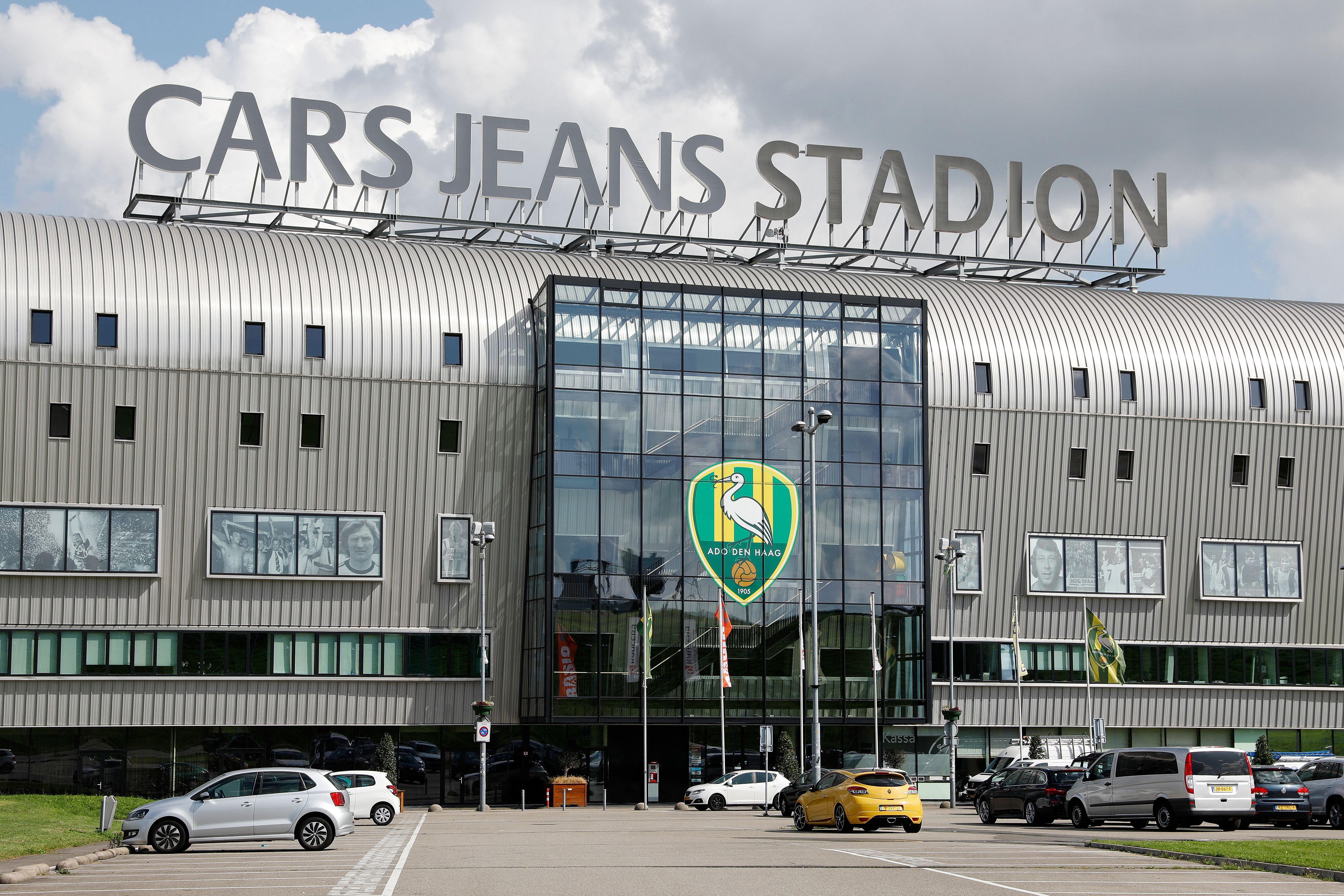 Picture taken of the entrance of the stadium of the Dutch football club ADO Den Haag, newly renamed Cars Jeans Stadium, on August 31, 2017 in Rotterdam.
The stadium was previously knows as Kyocera Stadium.  / AFP PHOTO / ANP / Bas Czerwinski / Netherlands OUT        (Photo credit should read BAS CZERWINSKI/AFP/Getty Images)