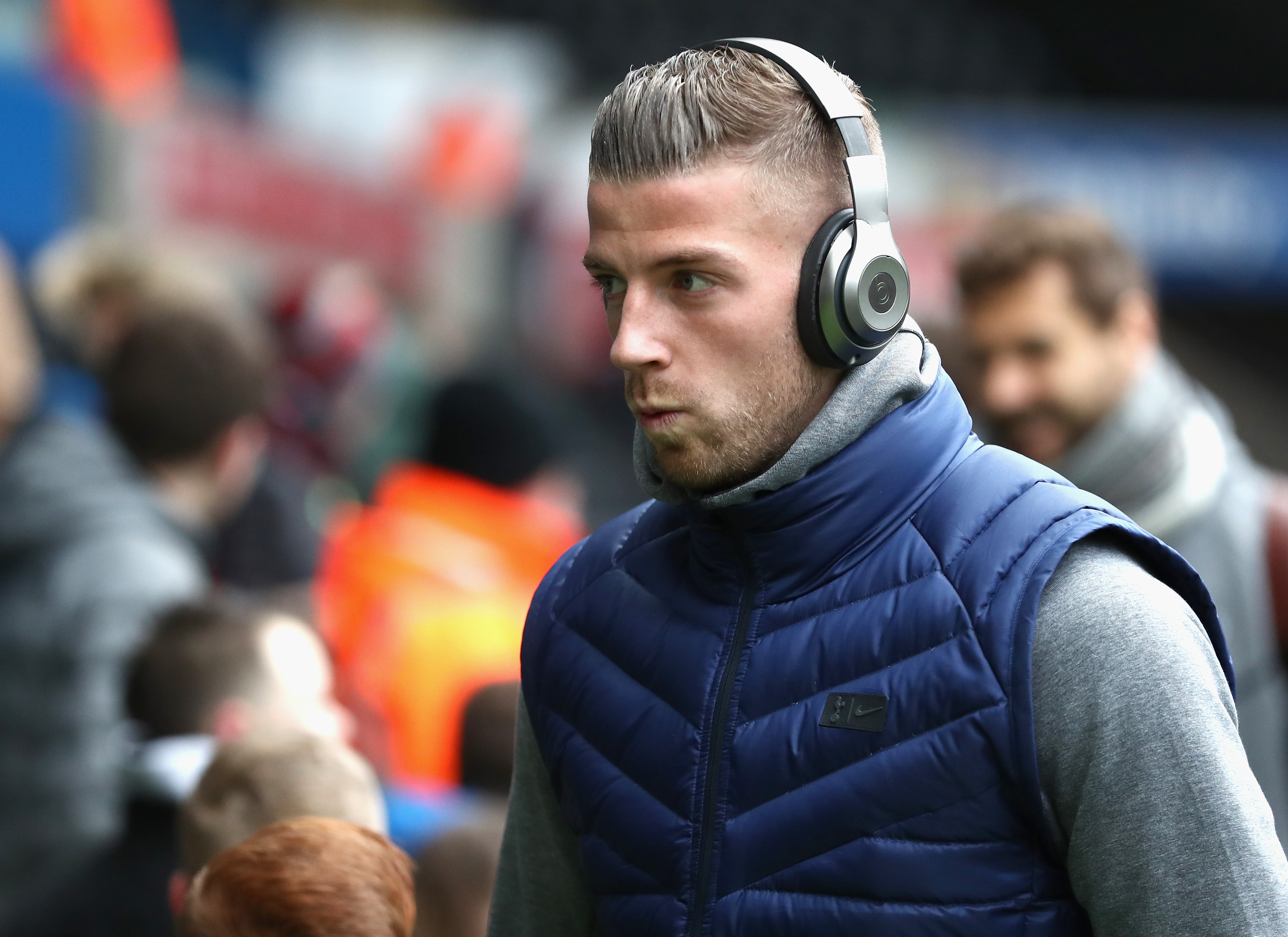 SWANSEA, WALES - MARCH 17:  Toby Alderweireld of Spura arrives prior to The Emirates FA Cup Quarter Final match between Swansea City and Tottenham Hotspur at Liberty Stadium on March 17, 2018 in Swansea, Wales.  (Photo by Catherine Ivill/Getty Images)