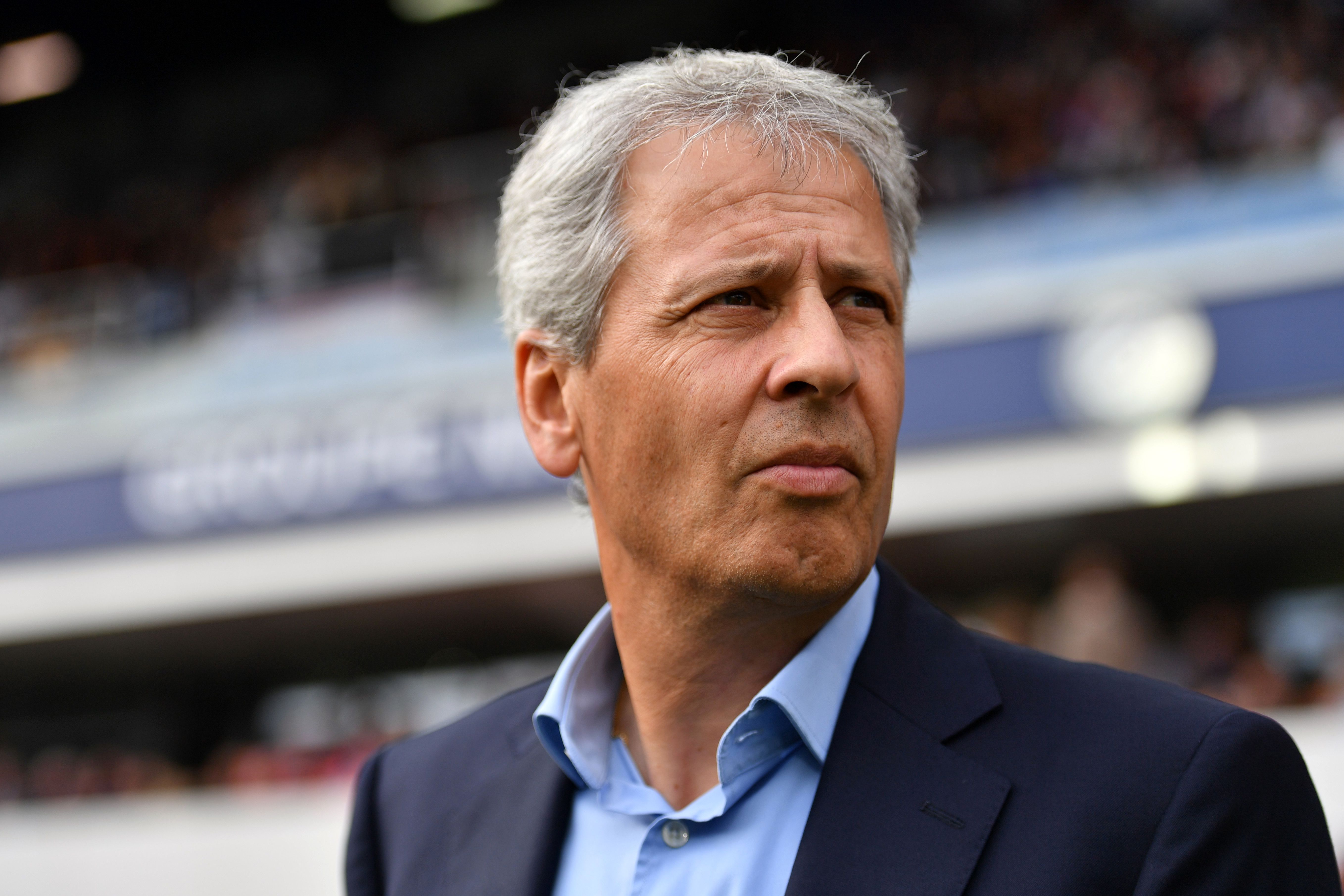 Nice's Swiss head-coach Lucien Favre looks on during the French L1 football match between MHSC Montpellier and Nice, on October 15, 2017 at the La Mosson Stadium in Montpellier, southern France. / AFP PHOTO / PASCAL GUYOT        (Photo credit should read PASCAL GUYOT/AFP/Getty Images)