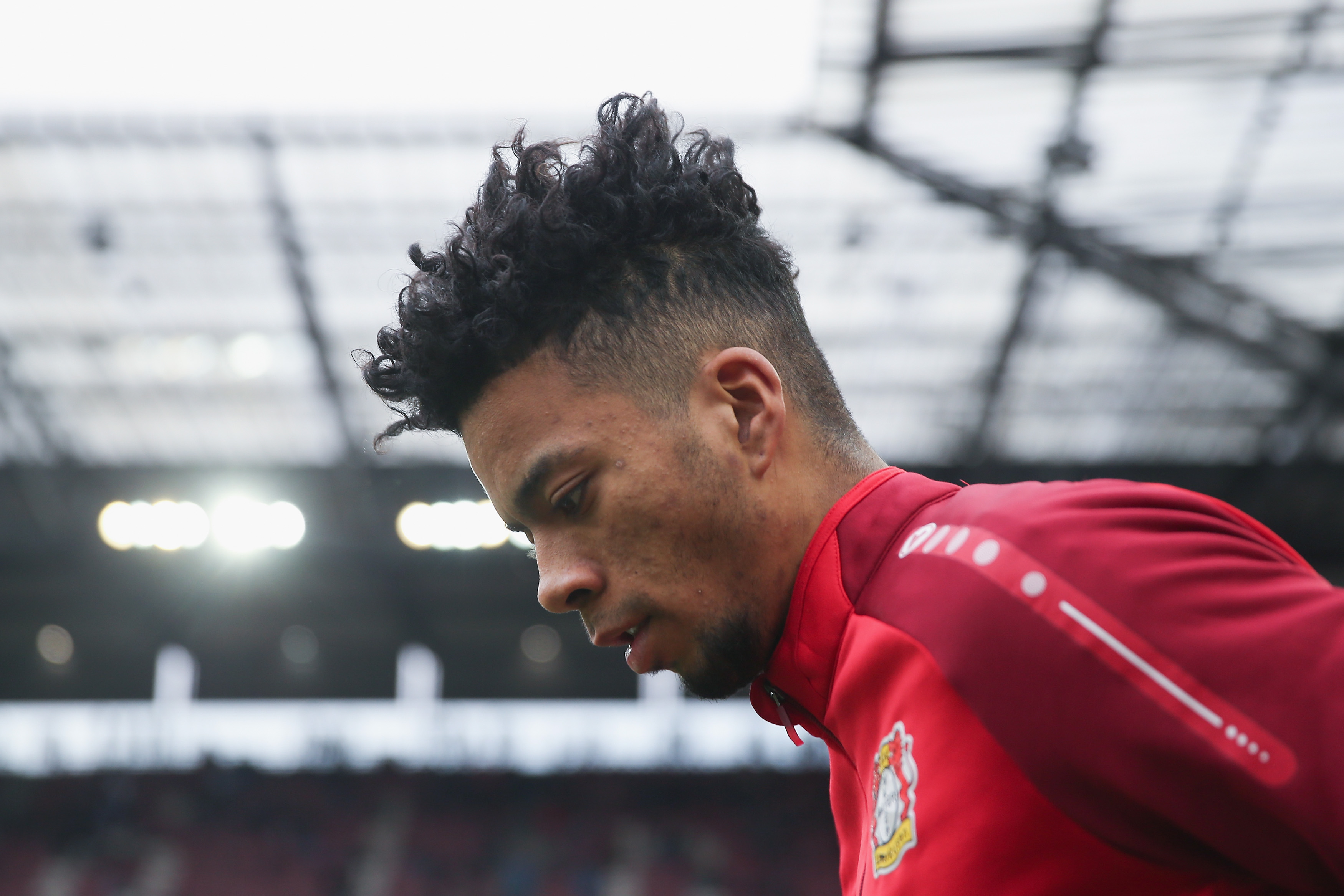 COLOGNE, GERMANY - MARCH 18: Benjamin Henrichs of Leverkusen looks on prior to the Bundesliga match between 1. FC Koeln and Bayer 04 Leverkusen at RheinEnergieStadion on March 18, 2018 in Cologne, Germany.  (Photo by Alex Grimm/Bongarts/Getty Images)