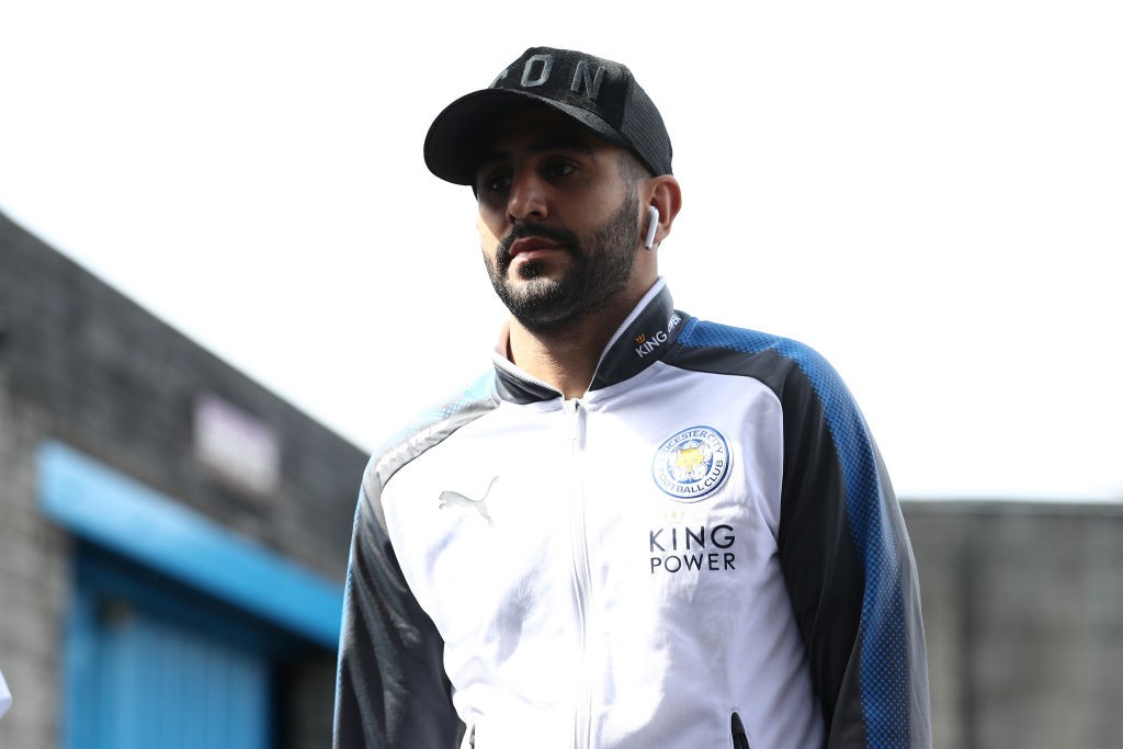 BURNLEY, ENGLAND - APRIL 14: Riyad Mahrez of Leicester City arrives at the stadium prior to the Premier League match between Burnley and Leicester City at Turf Moor on April 14, 2018 in Burnley, England. (Photo by Matthew Lewis/Getty Images)