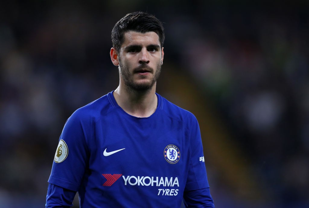 LONDON, ENGLAND - MAY 09: Alvaro Morata of Chelsea during the Premier League match between Chelsea and Huddersfield Town at Stamford Bridge on May 9, 2018 in London, England. (Photo by Catherine Ivill/Getty Images)