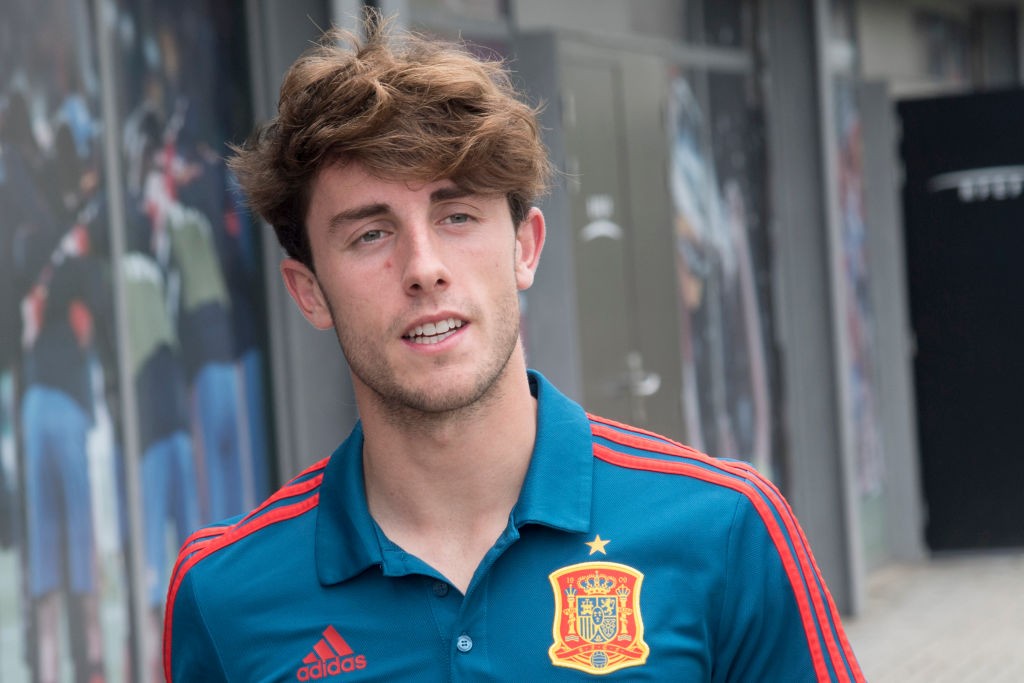 Spain's midfielder Alvaro Odriozola arrives for a press conference after a training session of Spain's national football team at the City of Football in Las Rozas near Madrid on May 30, 2018. (Photo by CURTO DE LA TORRE / AFP) (Photo credit should read CURTO DE LA TORRE/AFP/Getty Images)