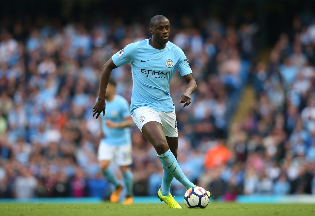 MANCHESTER, ENGLAND - OCTOBER 14: Yaya Toure of Manchester City during the Premier League match between Manchester City and Stoke City at Etihad Stadium on October 14, 2017 in Manchester, England. (Photo by Alex Livesey/Getty Images)