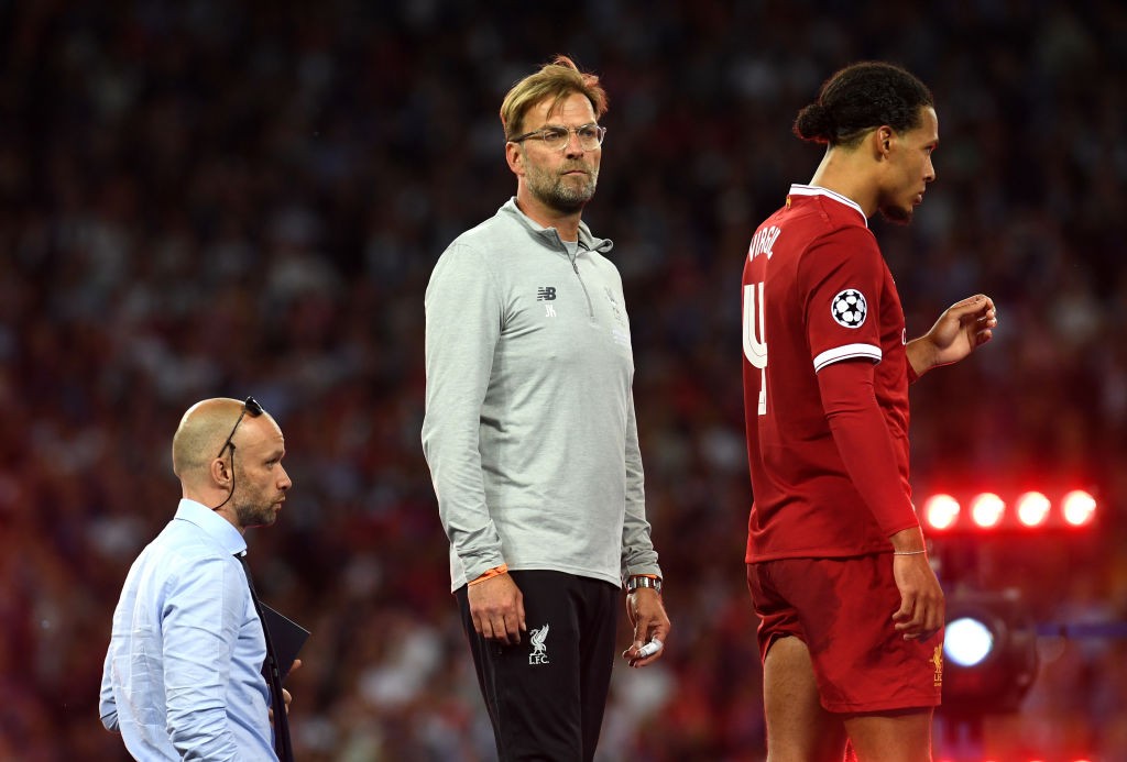 KIEV, UKRAINE - MAY 26: Jurgen Klopp, Manager of Liverpool looks dejected after the UEFA Champions League Final between Real Madrid and Liverpool at NSC Olimpiyskiy Stadium on May 26, 2018 in Kiev, Ukraine. (Photo by David Ramos/Getty Images)