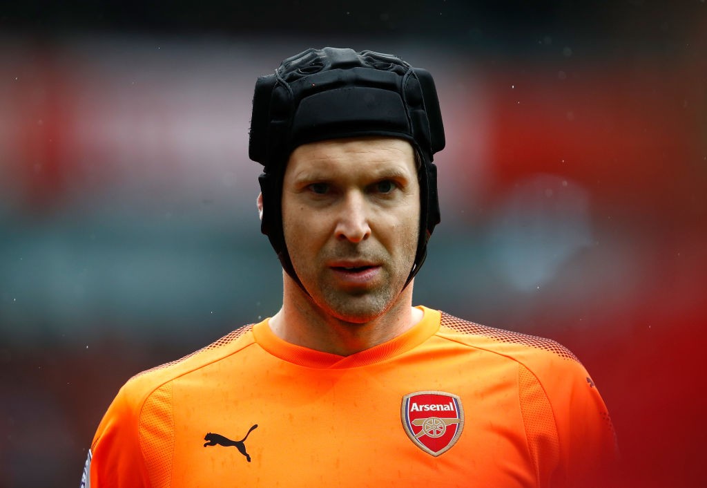 LONDON, ENGLAND - APRIL 08: Petr Cech of Arsenal looks on during the Premier League match between Arsenal and Southampton at Emirates Stadium on April 8, 2018 in London, England. (Photo by Julian Finney/Getty Images)