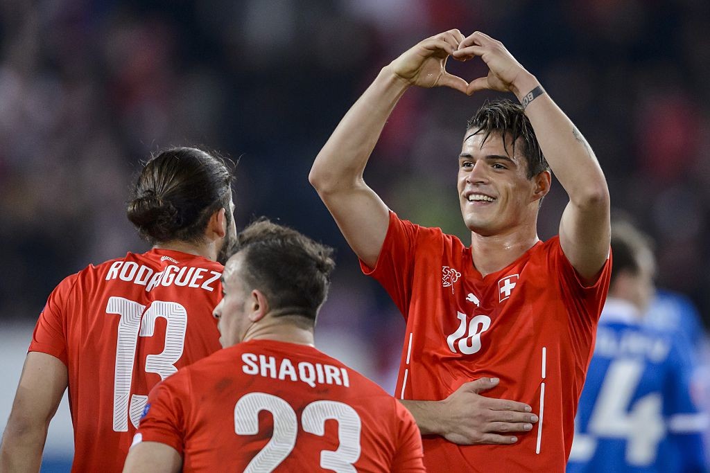 Switzerland's hopes will be firmly placed on the trio of Granit Xhaka, Xherdan Shaqiri and Ricardo Rodriguez at the World Cup. (Photo courtesy: Fabrice Coffrini/AFP/Getty Images)