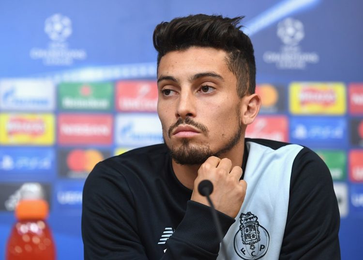 LEICESTER, ENGLAND - SEPTEMBER 26: Alex Telles of FC Porto speaks during a FC Porto Training Session and Press Conference ahead of their Champions League match against Leicester City at The King Power Stadium on September 26, 2016 in Leicester, England. (Photo by Michael Regan/Getty Images)
