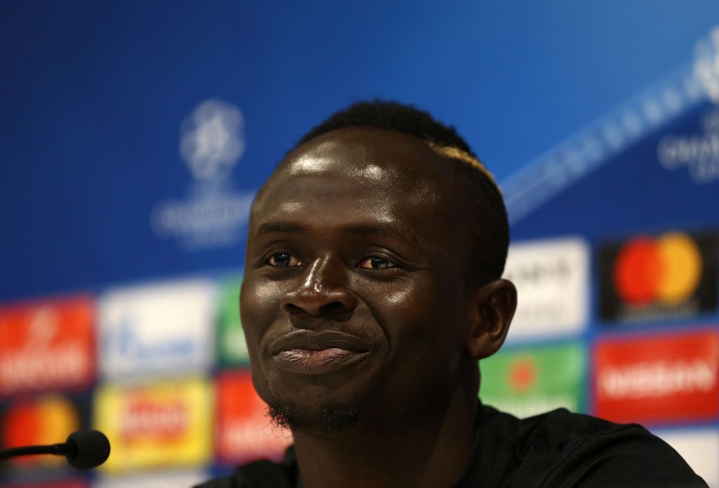 LIVERPOOL, ENGLAND - MAY 21: Sadio Mane of Liverpool speaks with the media during a press conference at Anfield on May 21, 2018 in Liverpool, England. (Photo by Jan Kruger/Getty Images)