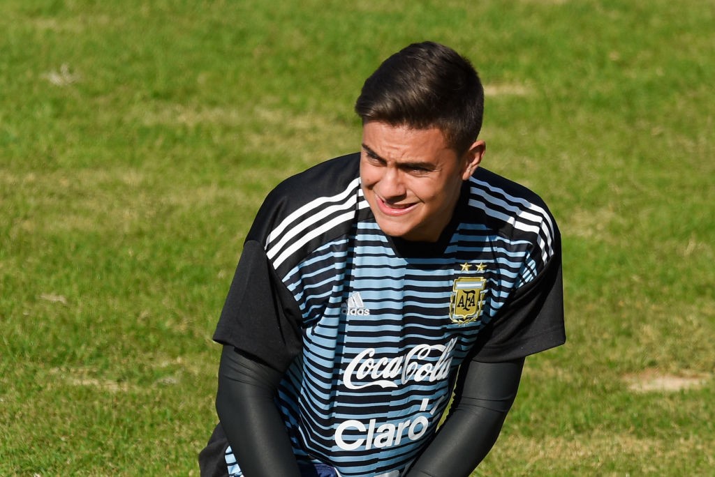 BUENOS AIRES, ARGENTINA - MAY 27: Paulo Dybala warms up during a training session open to the public as part of the team preparation for FIFA World Cup Russia 2018 at Tomas Adolfo Duco Stadium on May 27, 2018 in Buenos Aires, Argentina. (Photo by Marcelo Endelli/Getty Images)