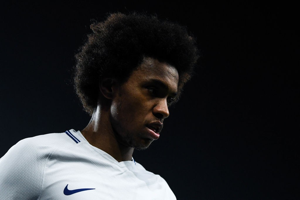 BARCELONA, SPAIN - MARCH 14: Willian of Chelsea FC looks on during the UEFA Champions League Round of 16 Second Leg match FC Barcelona and Chelsea FC at Camp Nou on March 14, 2018 in Barcelona, Spain. (Photo by David Ramos/Getty Images)