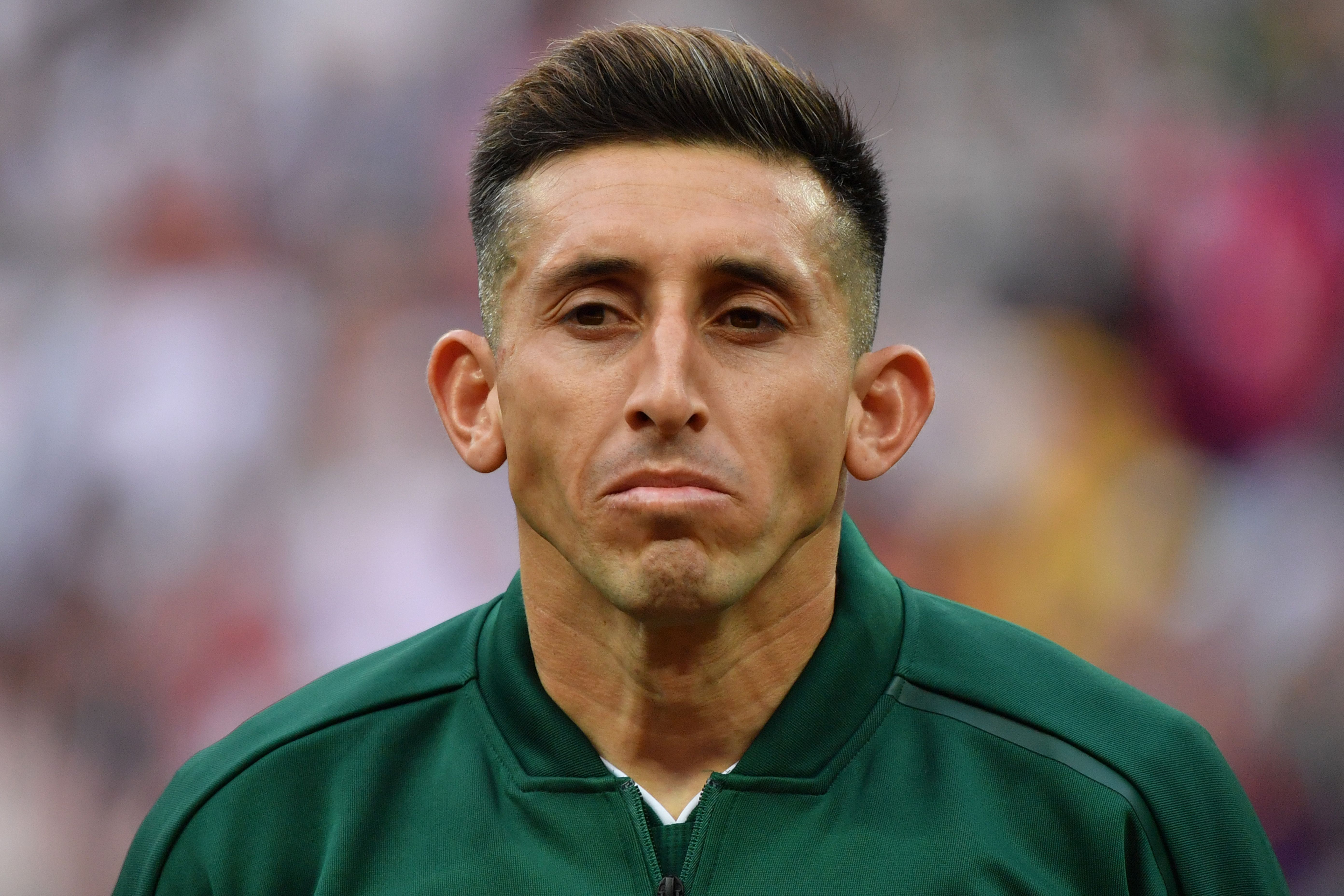 Mexico's midfielder Hector Herrera poses before the Russia 2018 World Cup Group F football match between Germany and Mexico at the Luzhniki Stadium in Moscow on June 17, 2018. (Photo by Yuri CORTEZ / AFP) / RESTRICTED TO EDITORIAL USE - NO MOBILE PUSH ALERTS/DOWNLOADS        (Photo credit should read YURI CORTEZ/AFP/Getty Images)