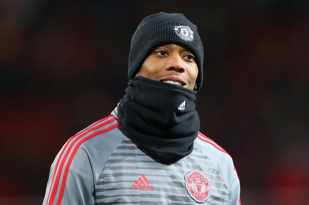 MANCHESTER, ENGLAND - DECEMBER 30: Anthony Martial of Manchester Unitedlooks on during his warm up prior to the Premier League match between Manchester United and Southampton at Old Trafford on December 30, 2017 in Manchester, England. (Photo by Alex Livesey/Getty Images)
