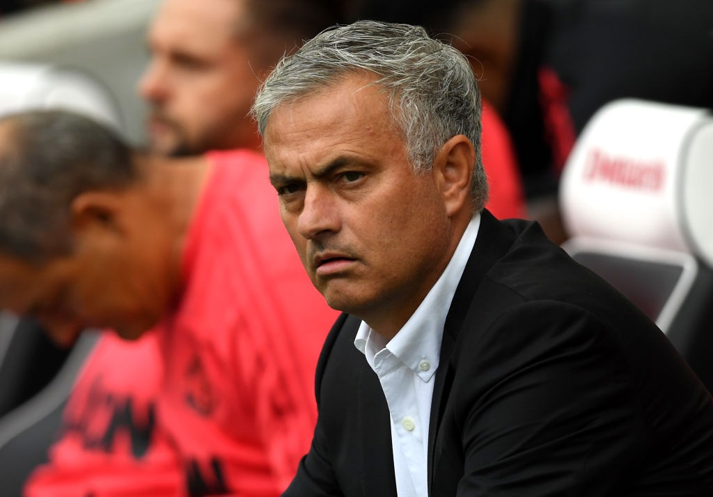 BRIGHTON, ENGLAND - AUGUST 19: Jose Mourinho, Manager of Manchester United looks on during the Premier League match between Brighton & Hove Albion and Manchester United at American Express Community Stadium on August 19, 2018 in Brighton, United Kingdom. (Photo by Mike Hewitt/Getty Images)