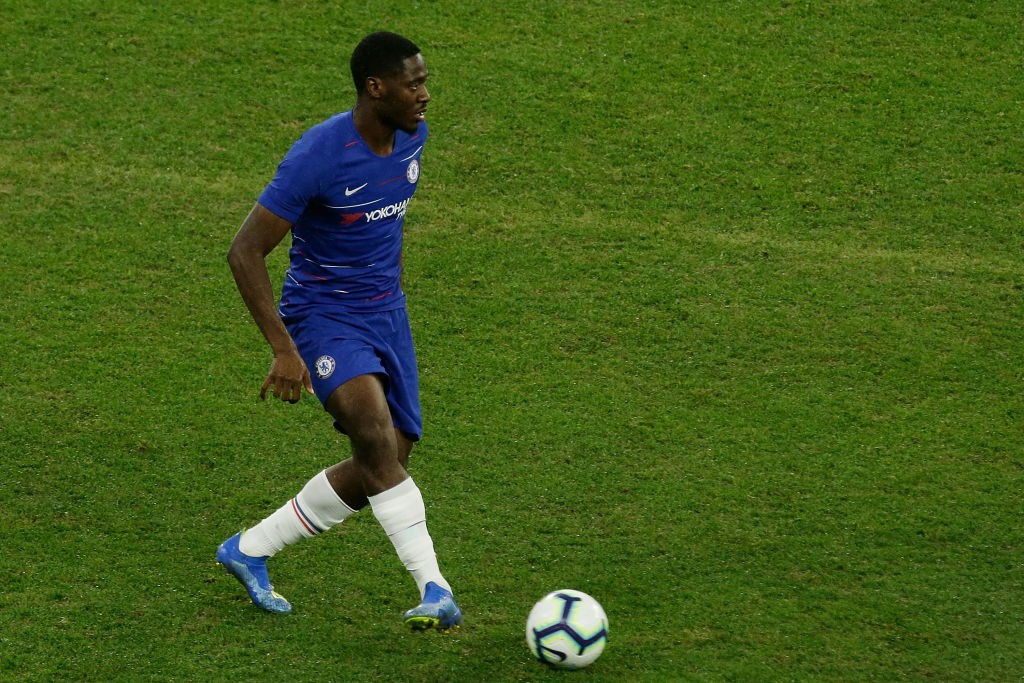 PERTH, AUSTRALIA - JULY 23: Ola Aina of Chelsea looks to pass the ball during the international friendly between Chelsea FC and Perth Glory at Optus Stadium on July 23, 2018 in Perth, Australia. (Photo by Will Russell/Getty Images)