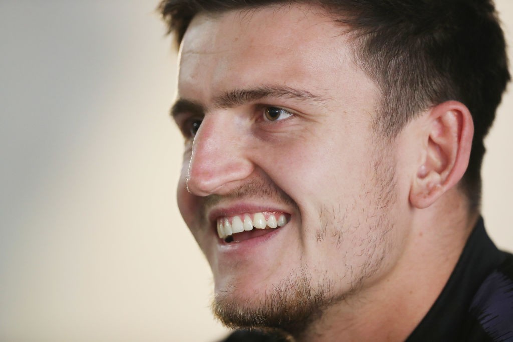 SAINT PETERSBURG, RUSSIA - JUNE 22: SAINT PETERSBURG, RUSSIA - JUNE 22 (EMBARGOED UNTIL 22.30 BST JUNE 22): Harry Maguire of England during the England Media Access on June 22, 2018 in Saint Petersburg, Russia. (Photo by Alex Morton/Getty Images)