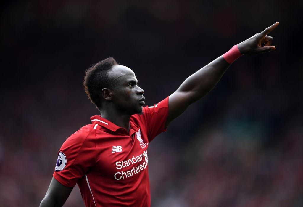 LIVERPOOL, ENGLAND - AUGUST 12: Sadio Mane of Liverpool celebrates after scoring his team's third goal during the Premier League match between Liverpool FC and West Ham United at Anfield on August 12, 2018 in Liverpool, United Kingdom. (Photo by Laurence Griffiths/Getty Images)