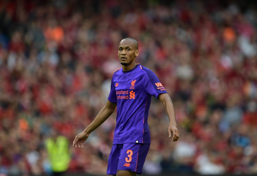 DUBLIN, IRELAND - AUGUST 04: Fabinho of Liverpool during the international friendly game between Liverpool and Napoli at Aviva Stadium on August 4, 2018 in Dublin, Ireland. (Photo by Charles McQuillan/Getty Images)