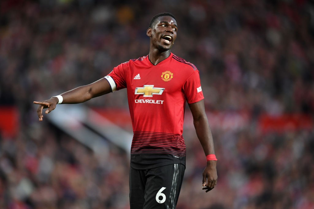 MANCHESTER, ENGLAND - AUGUST 10: Paul Pogba of Manchester United reacts during the Premier League match between Manchester United and Leicester City at Old Trafford on August 10, 2018 in Manchester, United Kingdom. (Photo by Michael Regan/Getty Images)