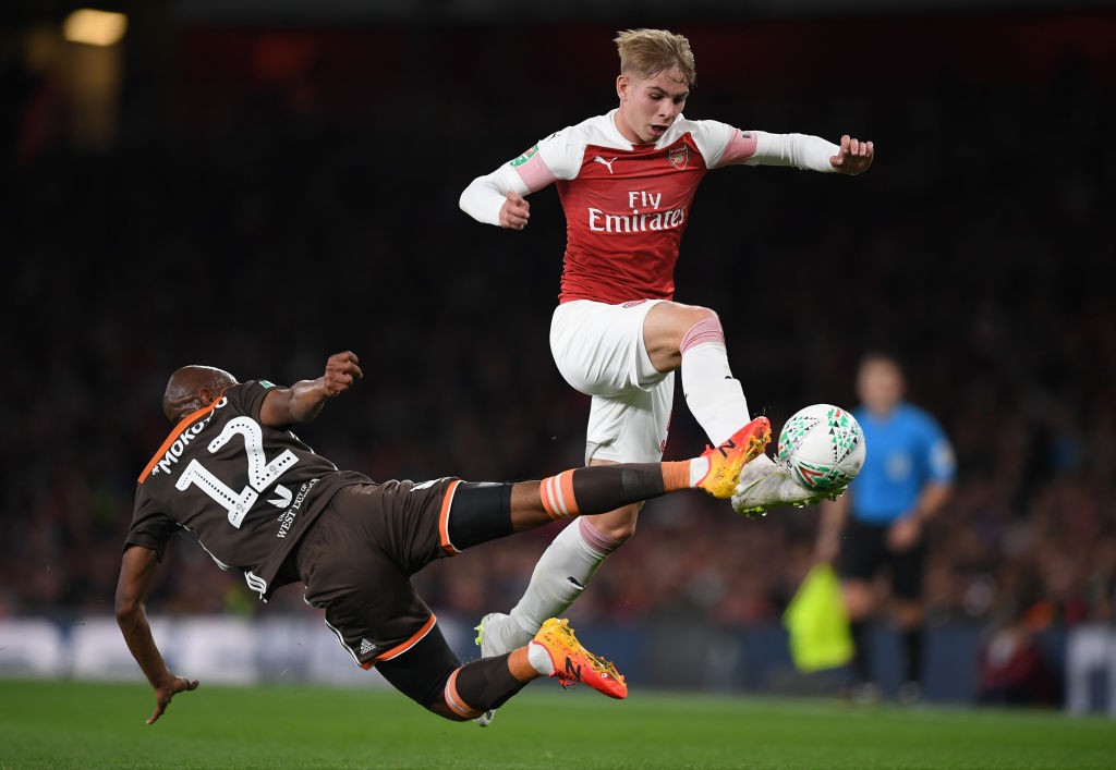 Emile Smith Rowe was impressive on his full debut for Arsenal. (Photo courtesy: AFP/Getty)