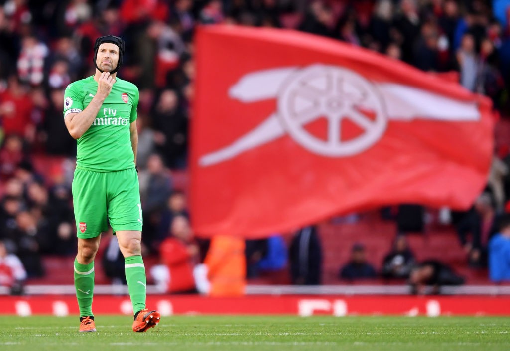 LONDON, ENGLAND - SEPTEMBER 23: Petr Cech of Arsenal looks on following the Premier League match between Arsenal FC and Everton FC at Emirates Stadium on September 23, 2018 in London, United Kingdom. (Photo by Laurence Griffiths/Getty Images)