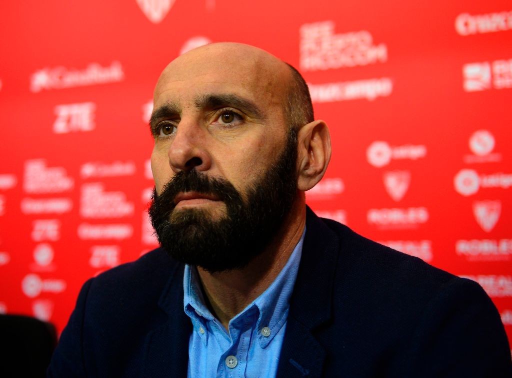 Sevilla's Sports director Ramon Rodriguez Verdejo aka Monchi looks on during a press conference held to announce that he will leave the Sevilla FC, at the Ramon Sanchez Pizjuan stadium in Sevilla on March 31, 2017. Sevilla said on March 30, 2017 that highly respected sporting director Ramon Rodriguez Verdejo, better known as 'Monchi', was leaving the club after guiding it through its most successful era. / AFP PHOTO / CRISTINA QUICLER (Photo credit should read CRISTINA QUICLER/AFP/Getty Images)