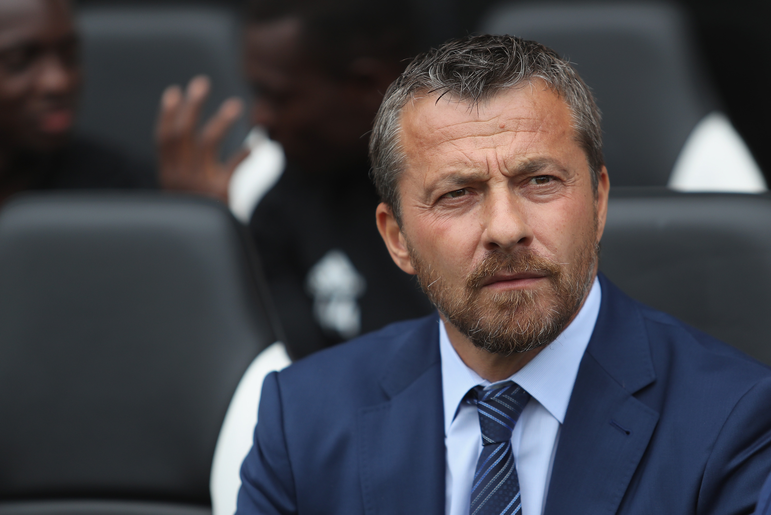 LONDON, ENGLAND - AUGUST 11:  Manager Slavisa Jokanovic of Fulham on the bench during the Premier League match between Fulham FC and Crystal Palace at Craven Cottage on August 11, 2018 in London, United Kingdom.  (Photo by Christopher Lee/Getty Images)
