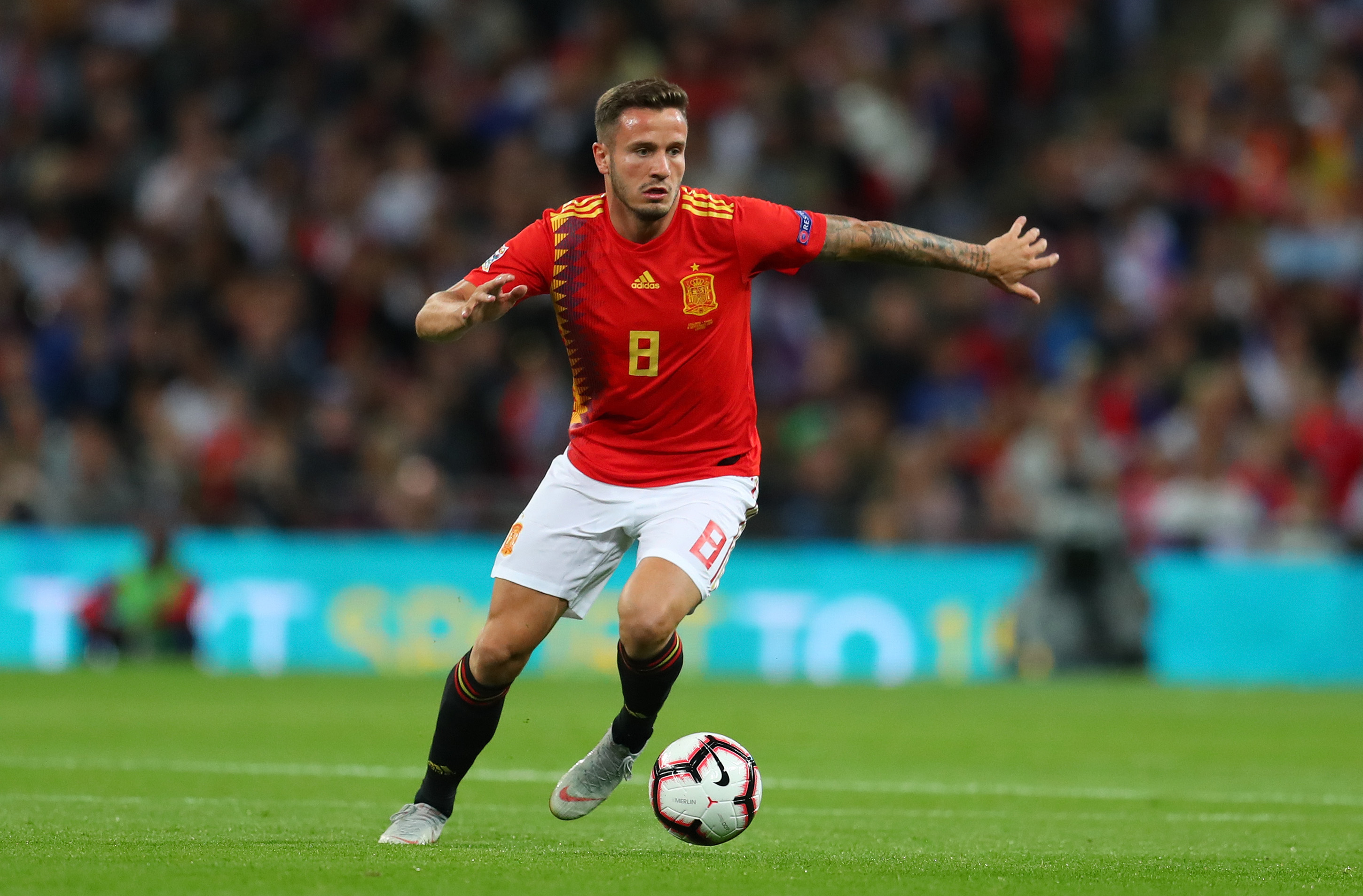 LONDON, ENGLAND - SEPTEMBER 08: Saul Niguez of Spain during the UEFA Nations League A group four match between England and Spain at Wembley Stadium on September 8, 2018 in London, United Kingdom. (Photo by Catherine Ivill/Getty Images)