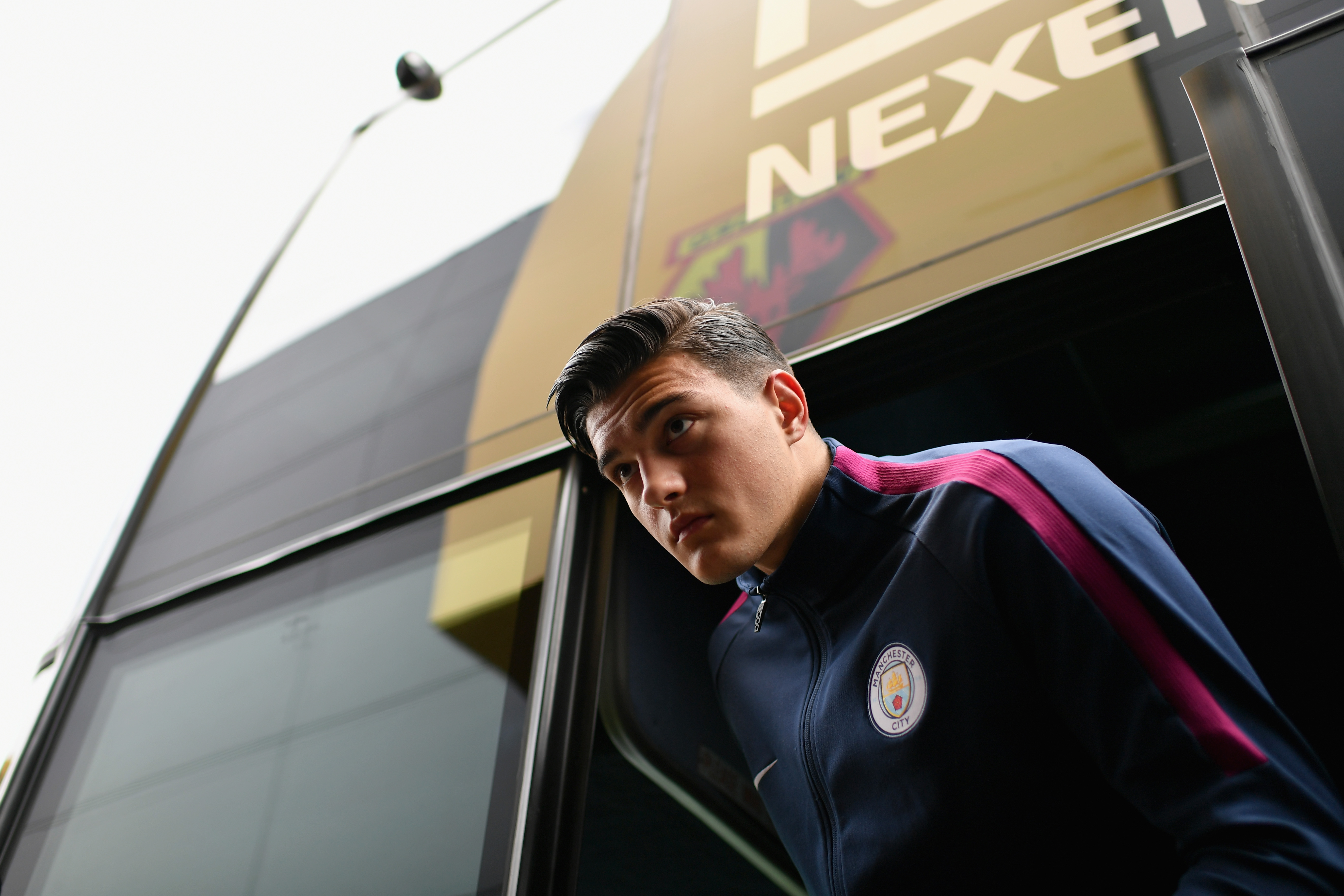 WATFORD, ENGLAND - SEPTEMBER 16: Brahim Diaz of Manchester City arrives at the stadium prior to the Premier League match between Watford and Manchester City at Vicarage Road on September 16, 2017 in Watford, England.  (Photo by Dan Mullan/Getty Images)