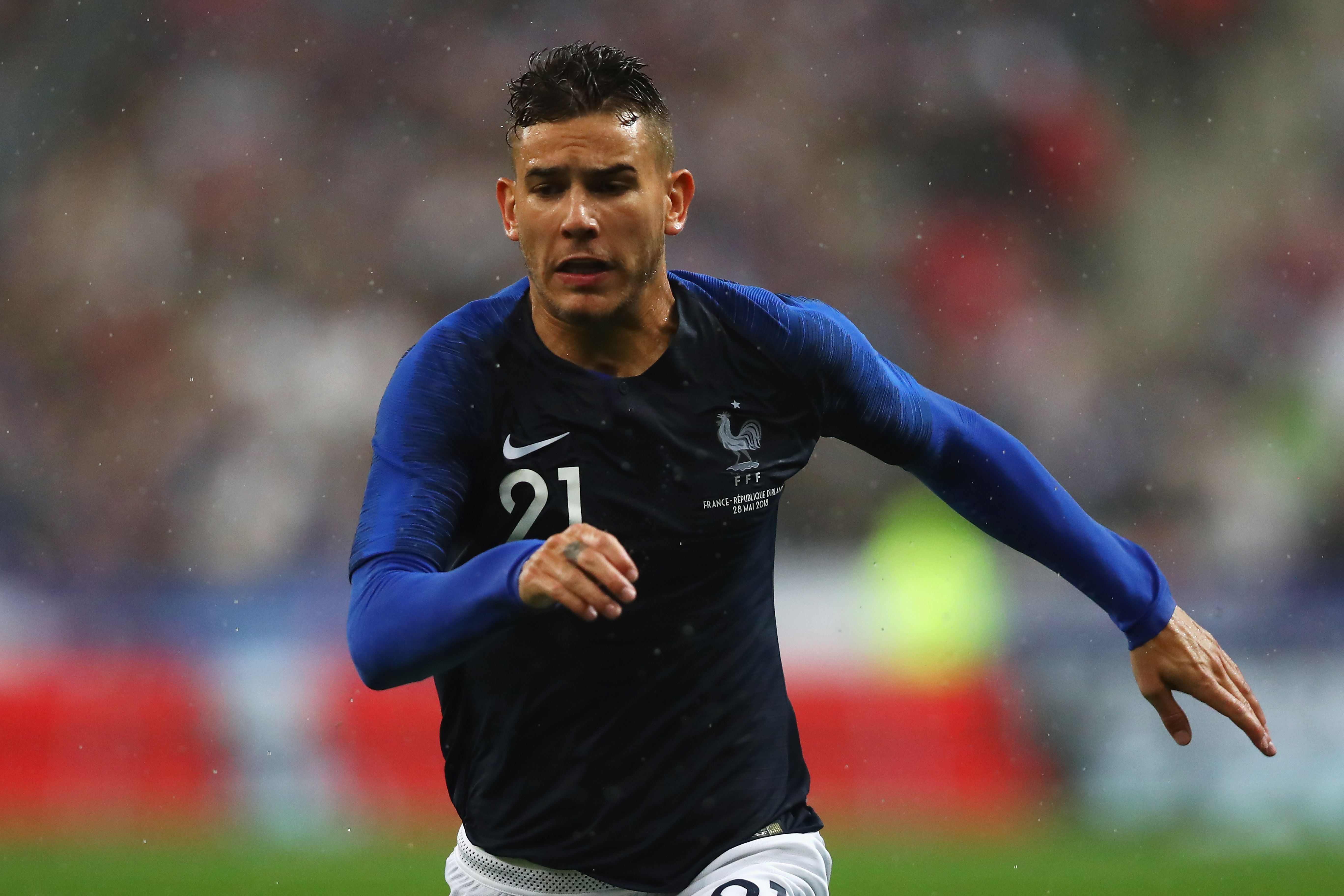 PARIS, FRANCE - MAY 28:  Lucas Hernandez of France in action during the International Friendly match between France and Ireland at Stade de France on May 28, 2018 in Paris, France.  (Photo by Dean Mouhtaropoulos/Getty Images)