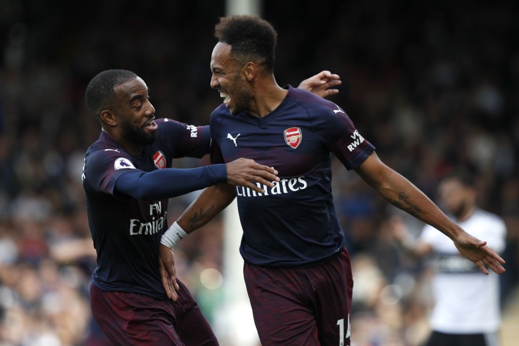 Lacazette and Aubameyang scored braces against Fulham. (Photo courtesy: AFP/Getty)