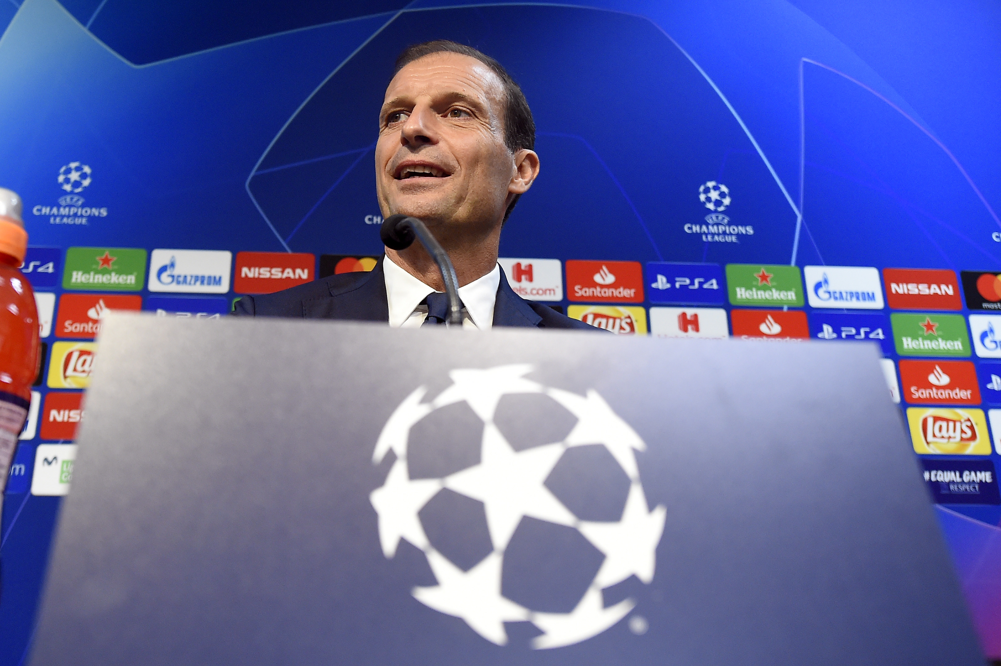 Juventus' Italian coach Massimiliano Allegri holds a press conference at the Mestalla stadium in Valencia on September 18, 2018 on the eve of the UEFA Champions League football match between Valencia CF and Juventus. (Photo by JOSE JORDAN / AFP)        (Photo credit should read JOSE JORDAN/AFP/Getty Images)