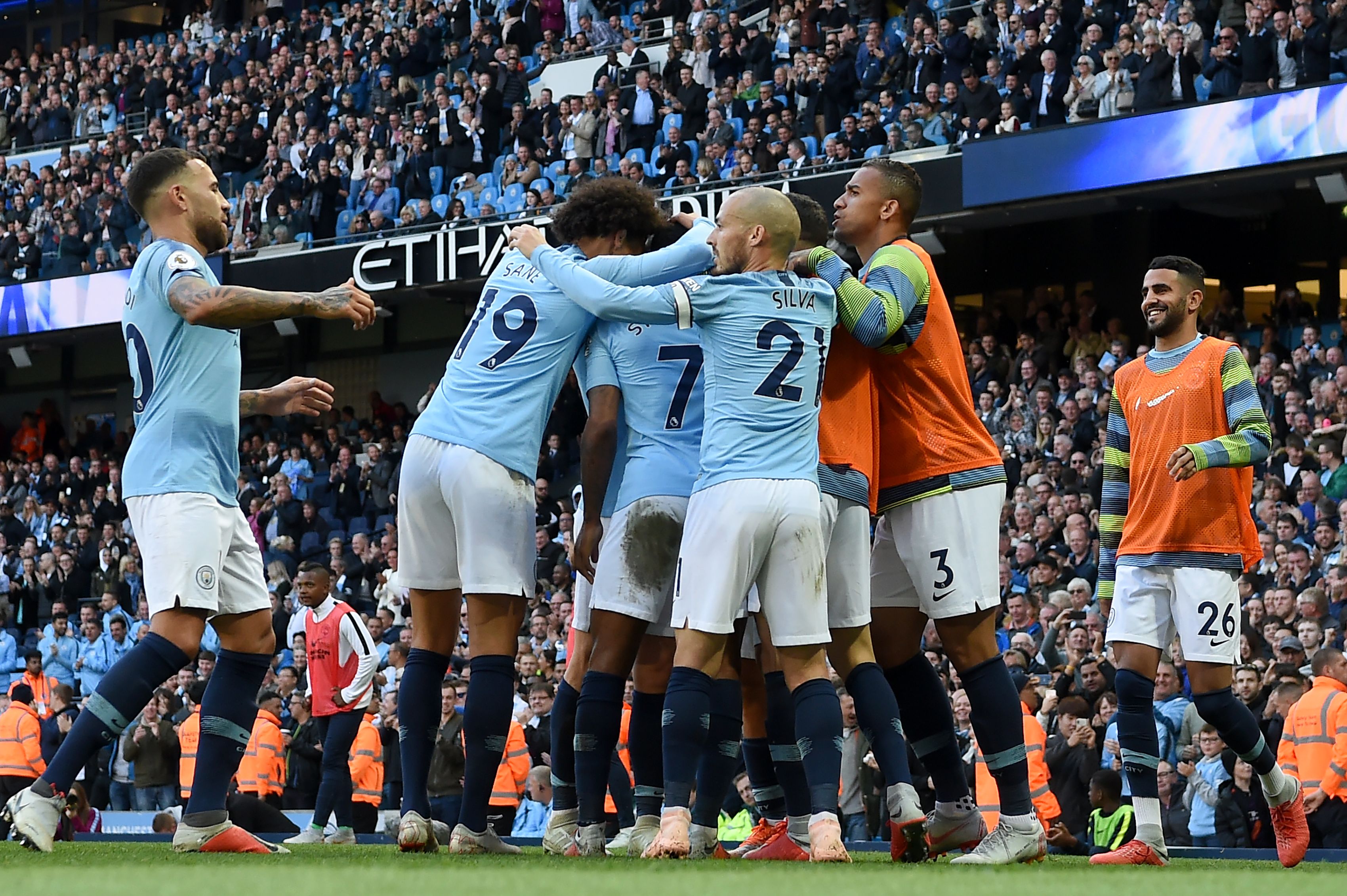 Manchester City have returned to the top of the table, but the competition this time is much more fierce. (Photo by Paul Ellis/AFP/Getty Images)