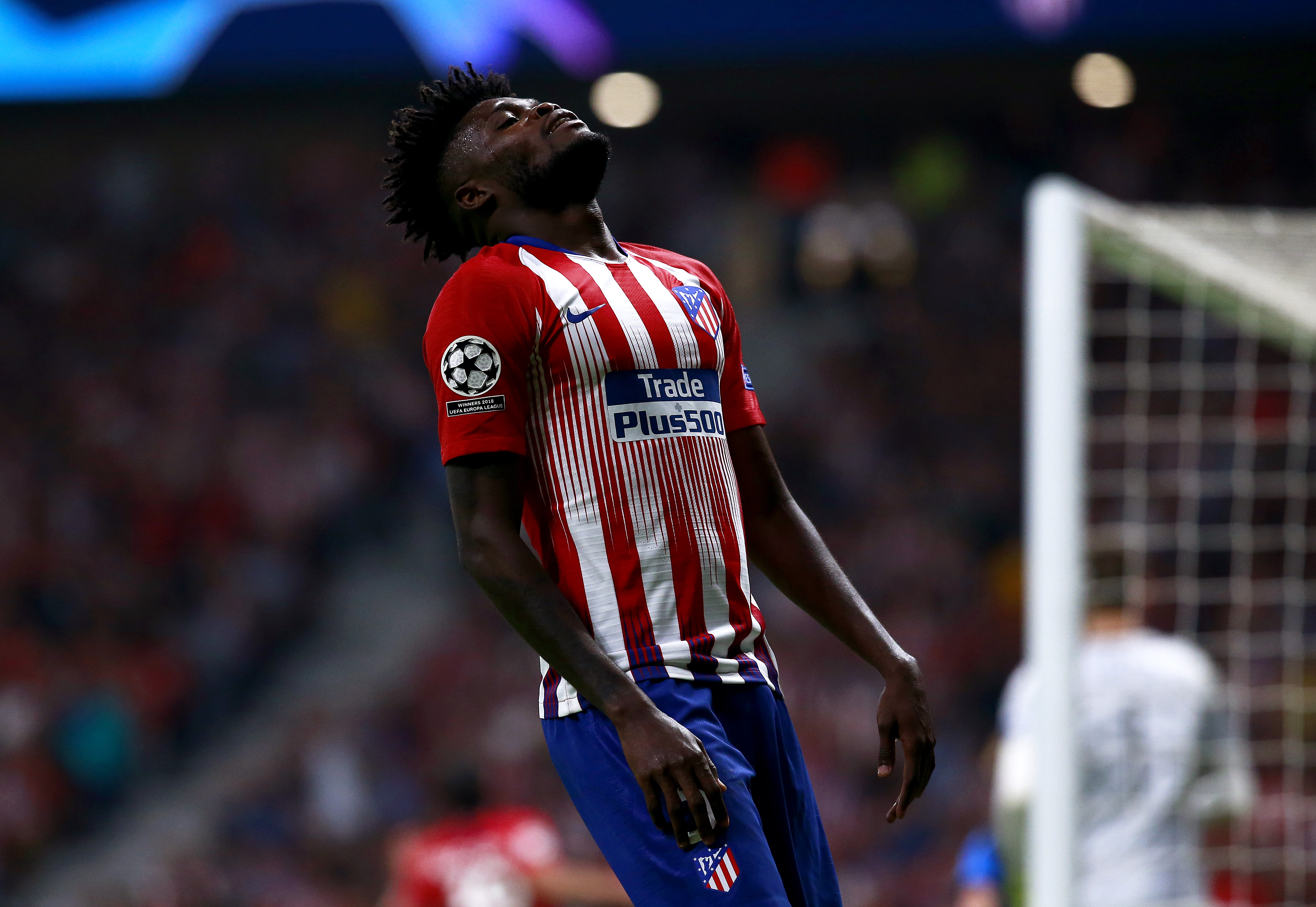 MADRID, SPAIN - OCTOBER 03:  Thomas Partey of Atletico Madrid reacts during the Group A match of the UEFA Champions League between Club Atletico de Madrid and Club Brugge at Estadio Wanda Metropolitano on October 3, 2018 in Madrid, Spain.  (Photo by Gonzalo Arroyo Moreno/Getty Images)
