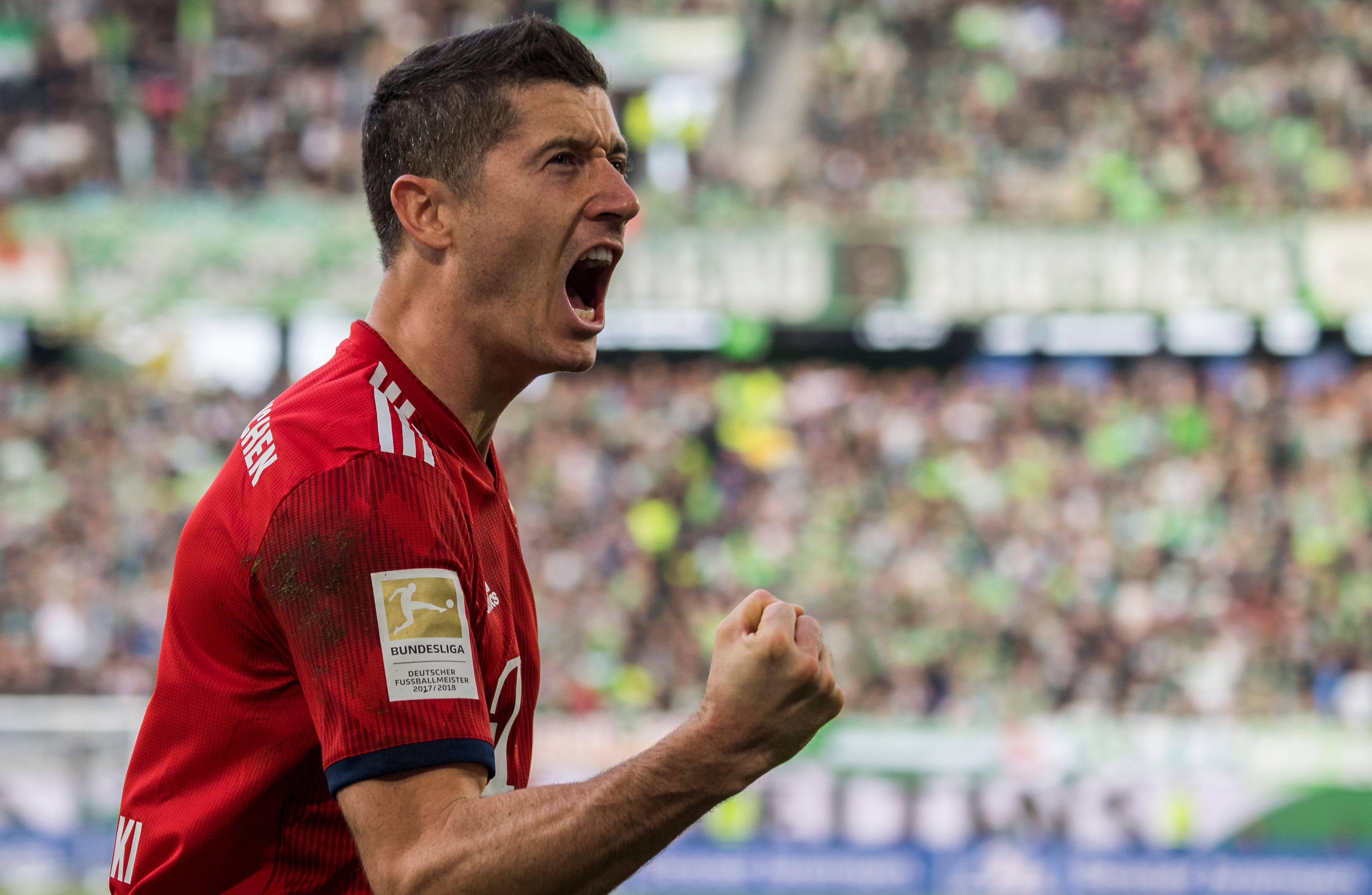 Lewandowski extended his excellent record against Wolves. (Photo by John MacDougall/AFP/Getty Images)