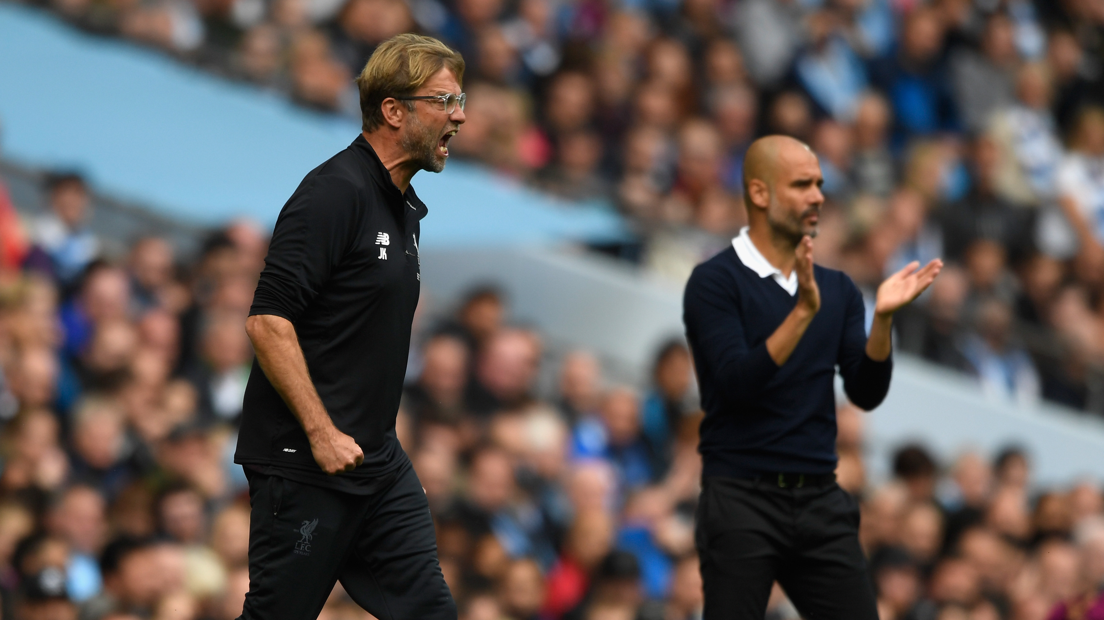 Will the Premier League title battle be ultimately fought  between Jurgen Klopp's Liverpool and Pep Guardiola's Manchester City? (Photo by Stu Forster/Getty Images)