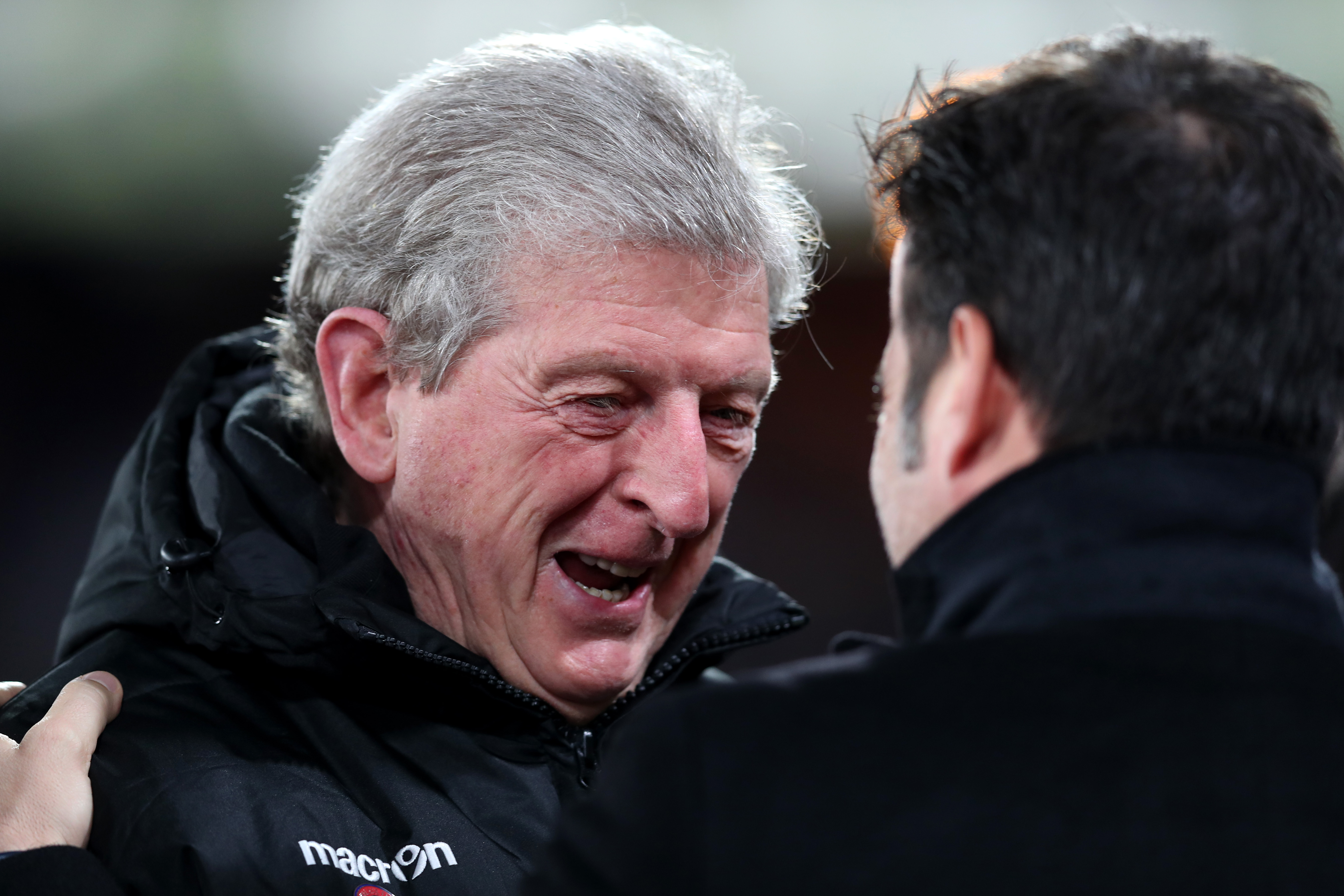 LONDON, ENGLAND - DECEMBER 12:  Roy Hodgson, Manager of Crystal Palace greets Marco Silva, Manager of Watford prior to the Premier League match between Crystal Palace and Watford at Selhurst Park on December 12, 2017 in London, England.  (Photo by Dan Istitene/Getty Images)