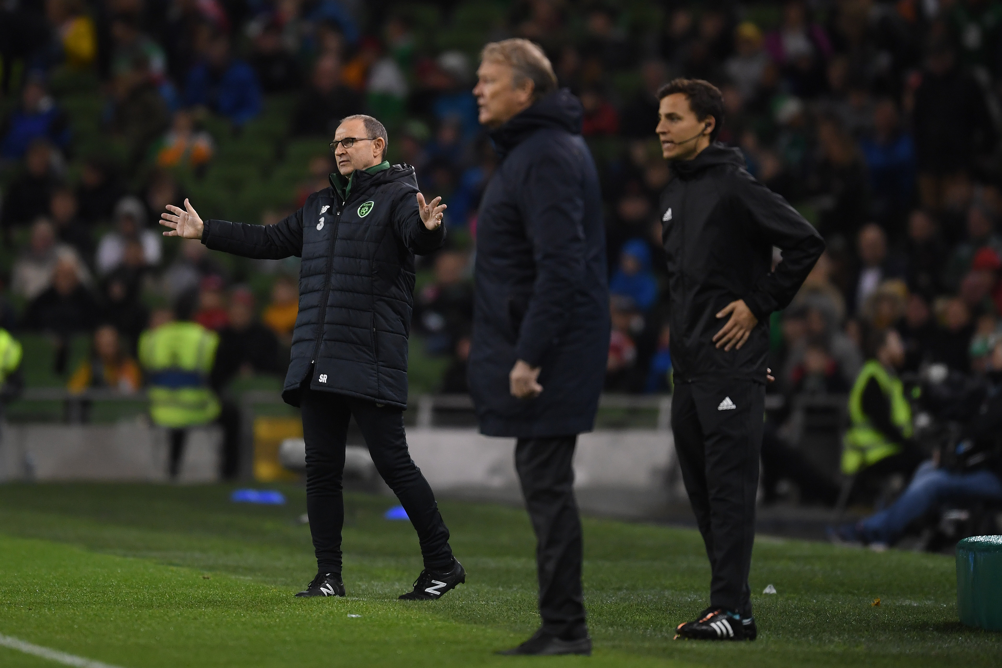 DUBLIN, IRELAND - OCTOBER 13:  Ireland manager Martin O'Neill looks on during the UEFA Nations League B Group Four match between Ireland and Denmark at Aviva Stadium on October 13, 2018 in Dublin, Ireland.  (Photo by Mike Hewitt/Getty Images)