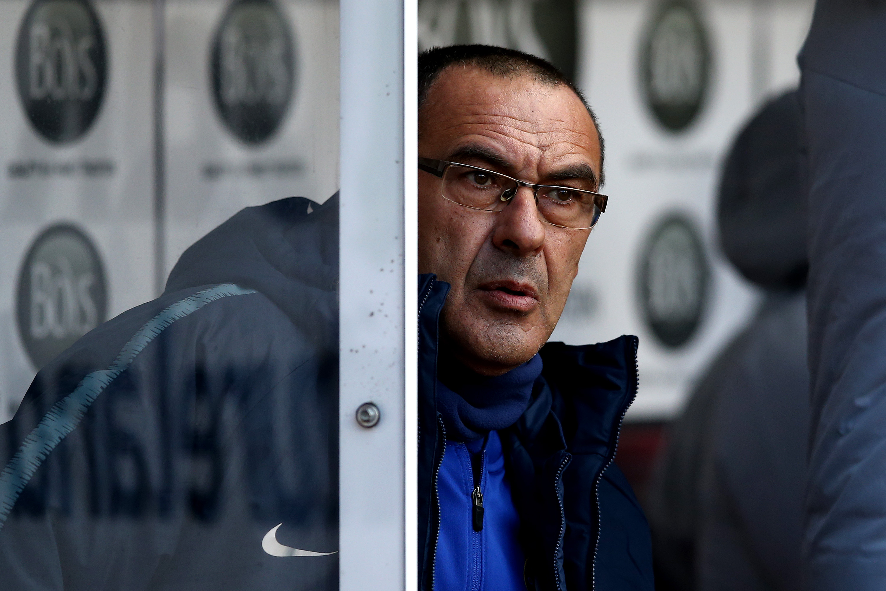 BURNLEY, ENGLAND - OCTOBER 28:  Maurizio Sarri, Manager of Chelsea looks on prior to the Premier League match between Burnley FC and Chelsea FC at Turf Moor on October 28, 2018 in Burnley, United Kingdom.  (Photo by Jan Kruger/Getty Images)