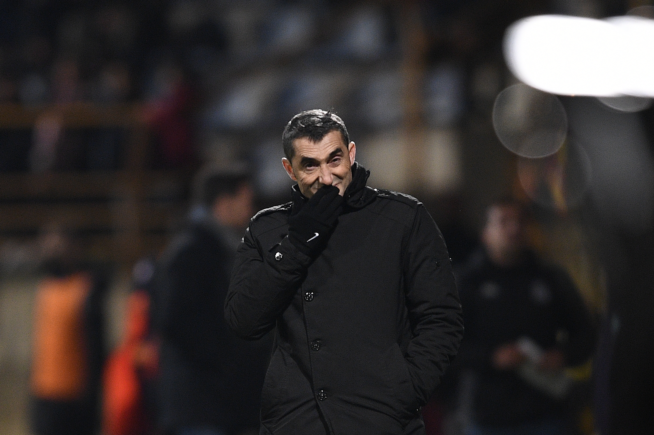 LEON, SPAIN - OCTOBER 31: Head coach Ernesto Valverde of FC Barcelona reacts during the Spanish Copa del Rey match between Cultural Leonesa and FC Barcelona at Estadio Reino de Leon on October 31, 2018 in Leon, Spain. (Photo by Octavio Passos/Getty Images)